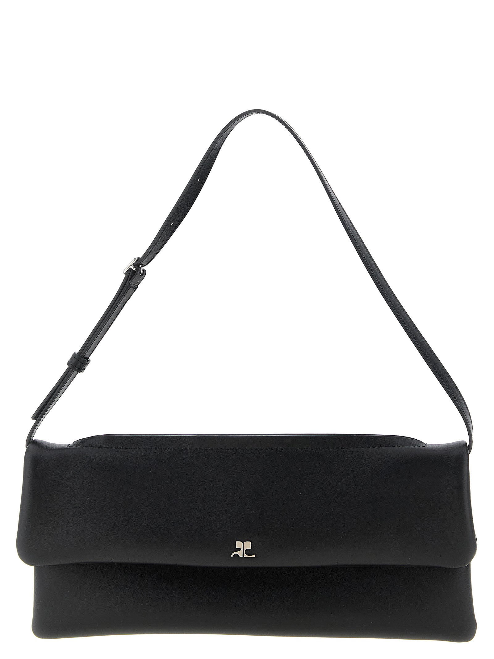 Courrèges Black Cowhide Clutch Women's Bag