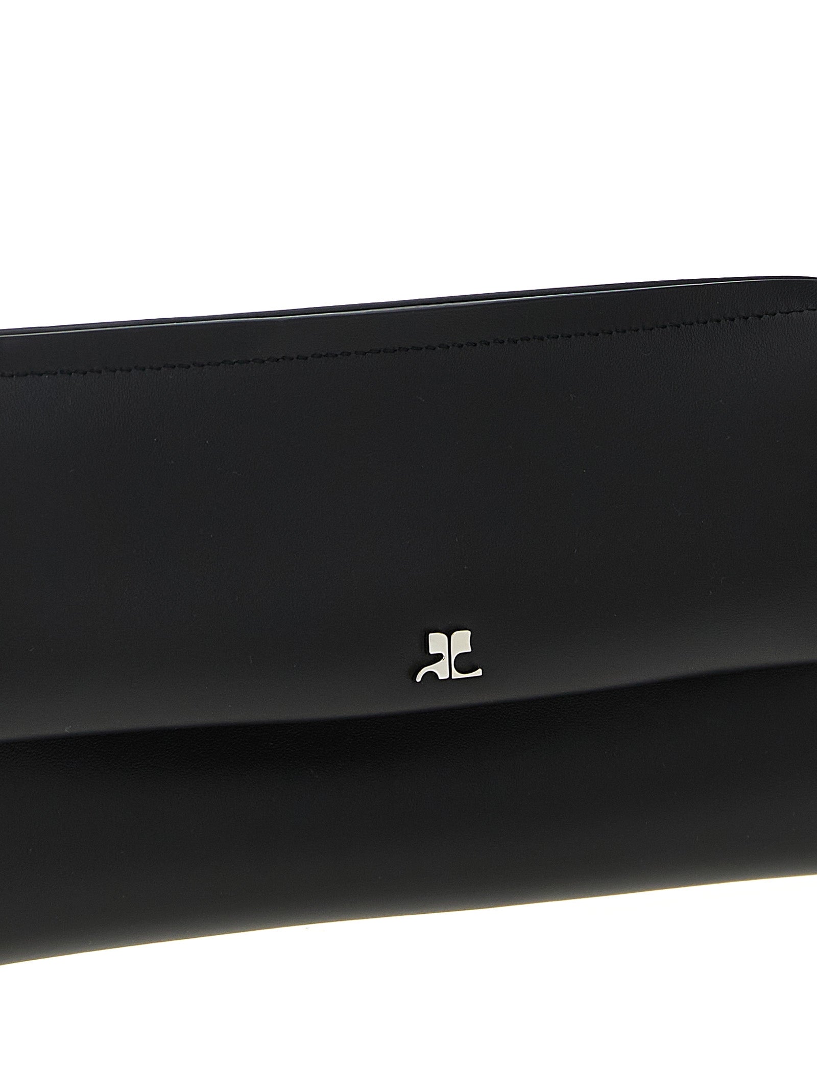 Courrèges Black Cowhide Clutch Women's Bag