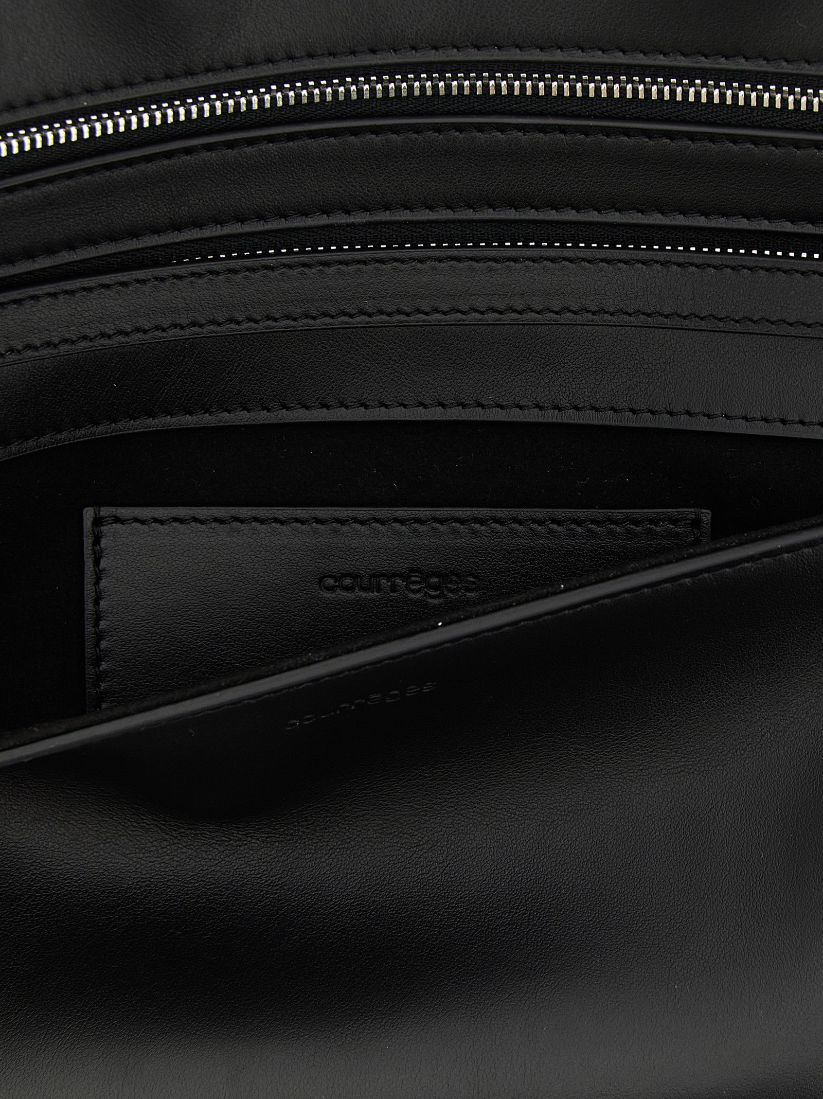 Courrèges Black Cowhide Clutch Women's Bag