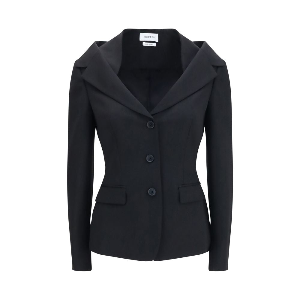 Alexander McQueen Black Wool Oves Aries Full-Length Women's Jacket