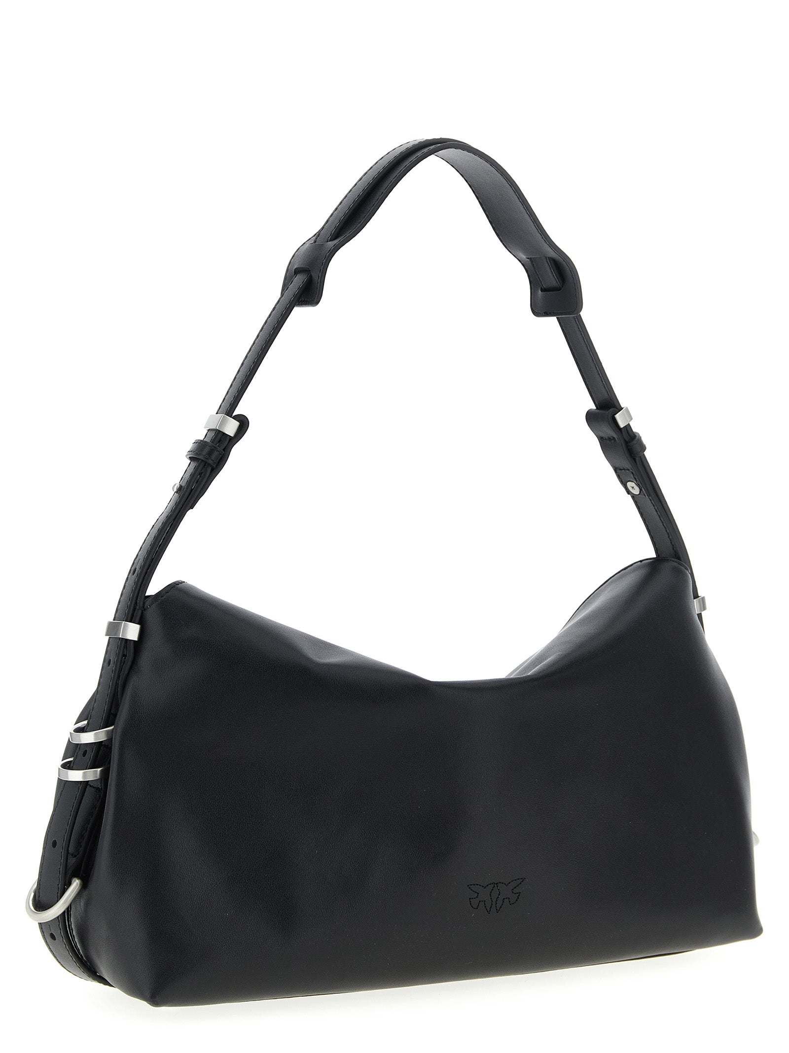 PINKO Black Goatskin Shoulder Women's Bag
