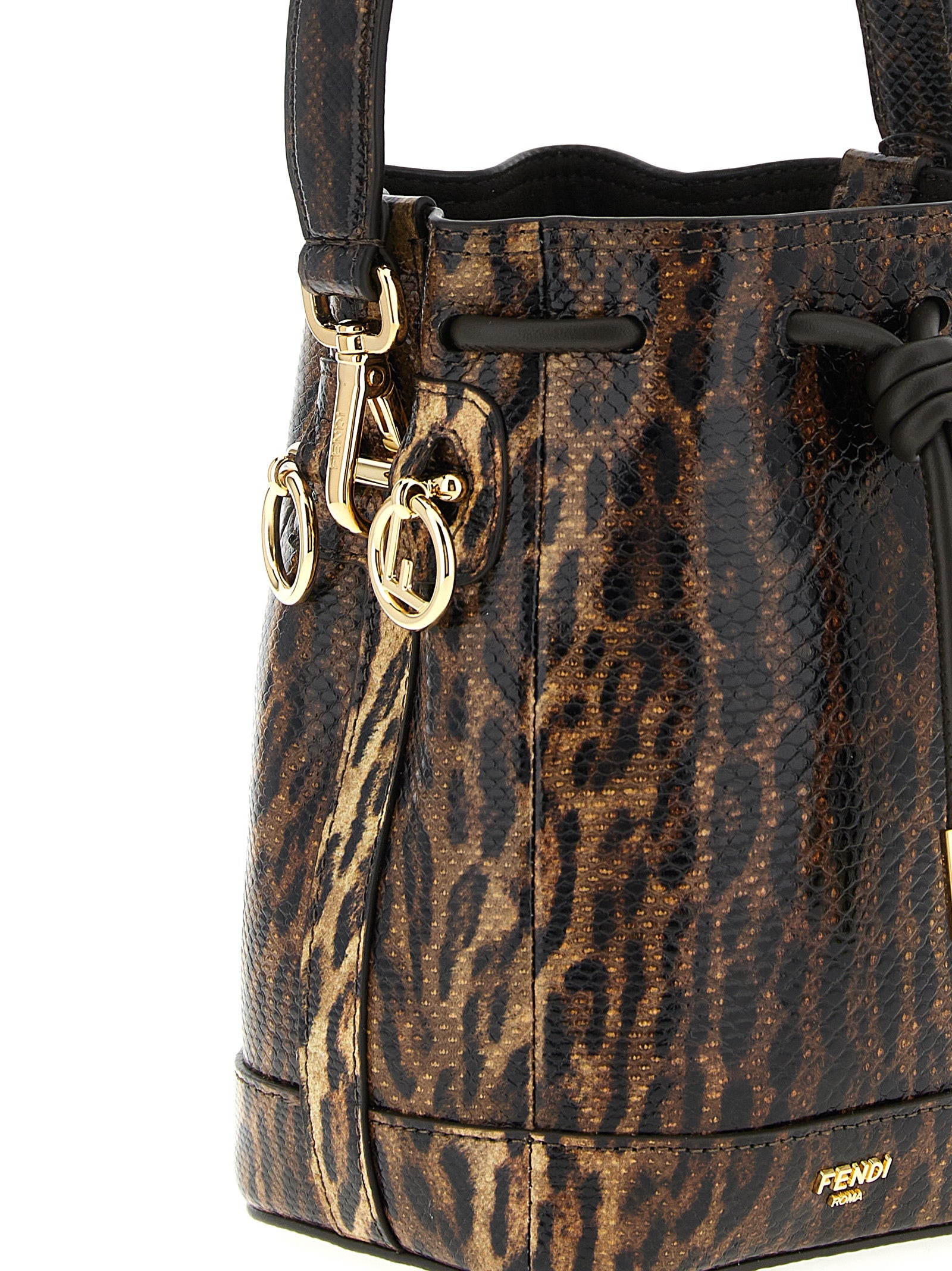 Fendi Brown Velvet Leather Women's Handbag