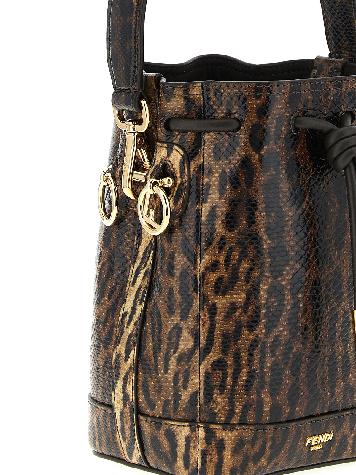 Fendi Brown Velvet Leather Women's Handbag