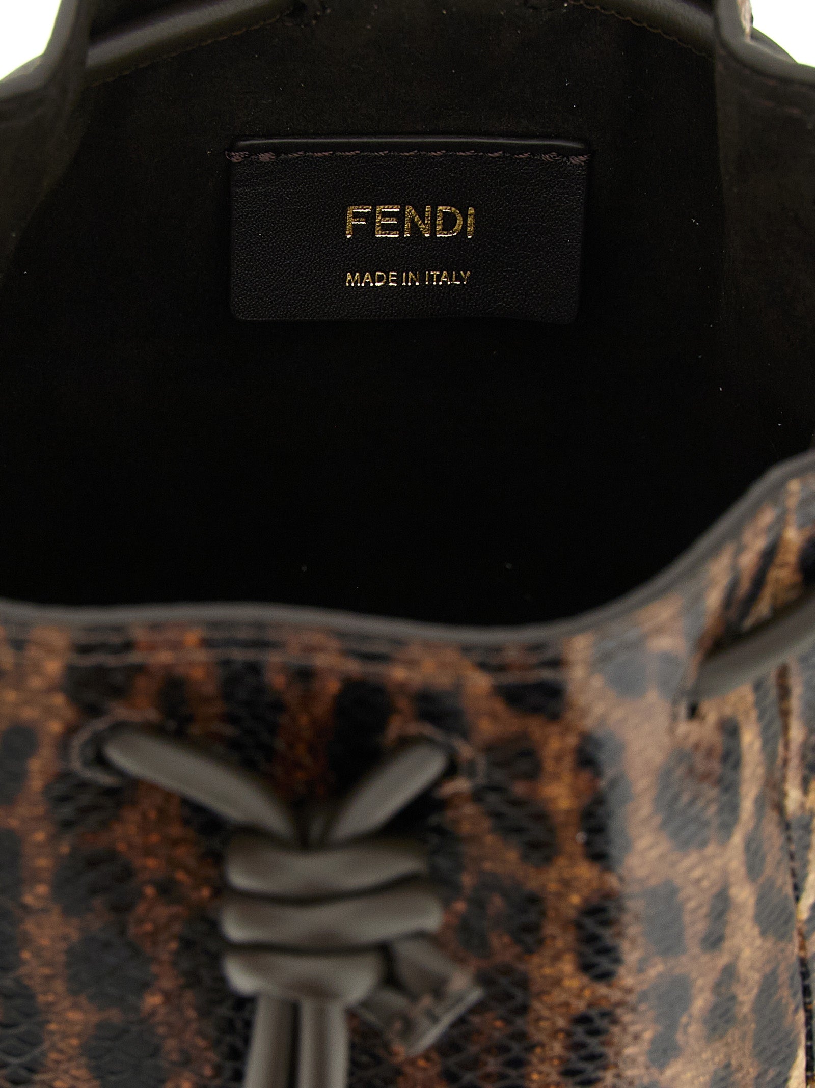 Fendi Brown Velvet Leather Women's Handbag