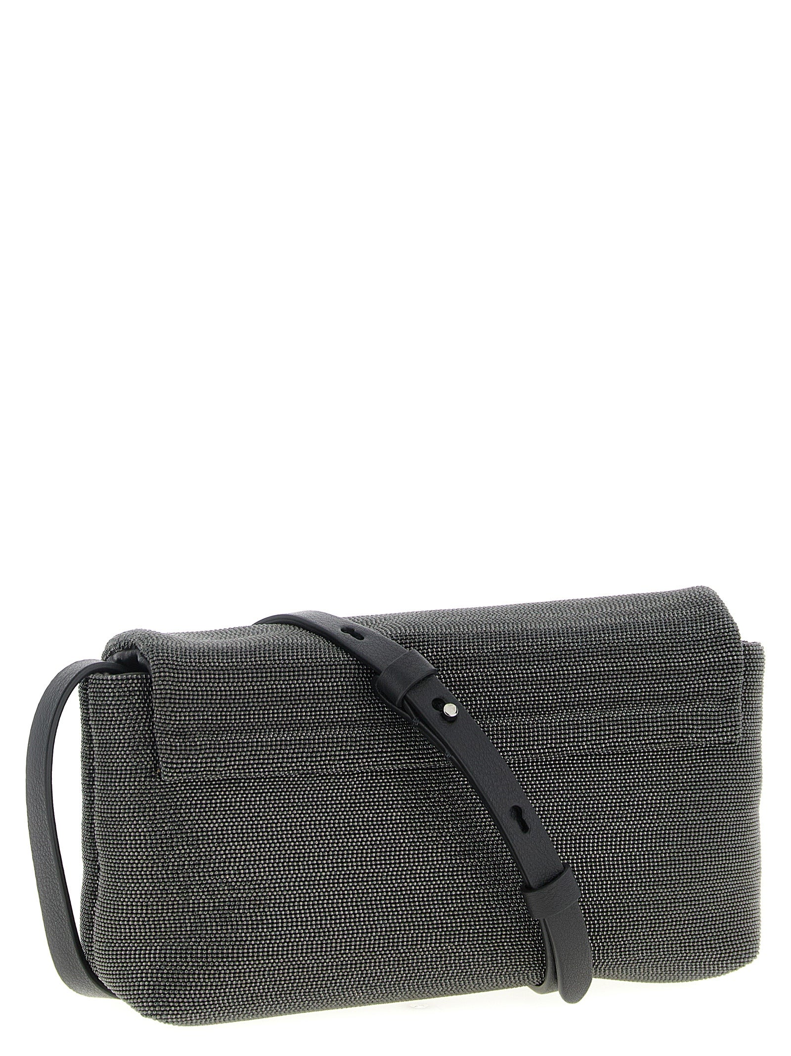 Brunello Cucinelli Black Leather Clutch Women's Bag