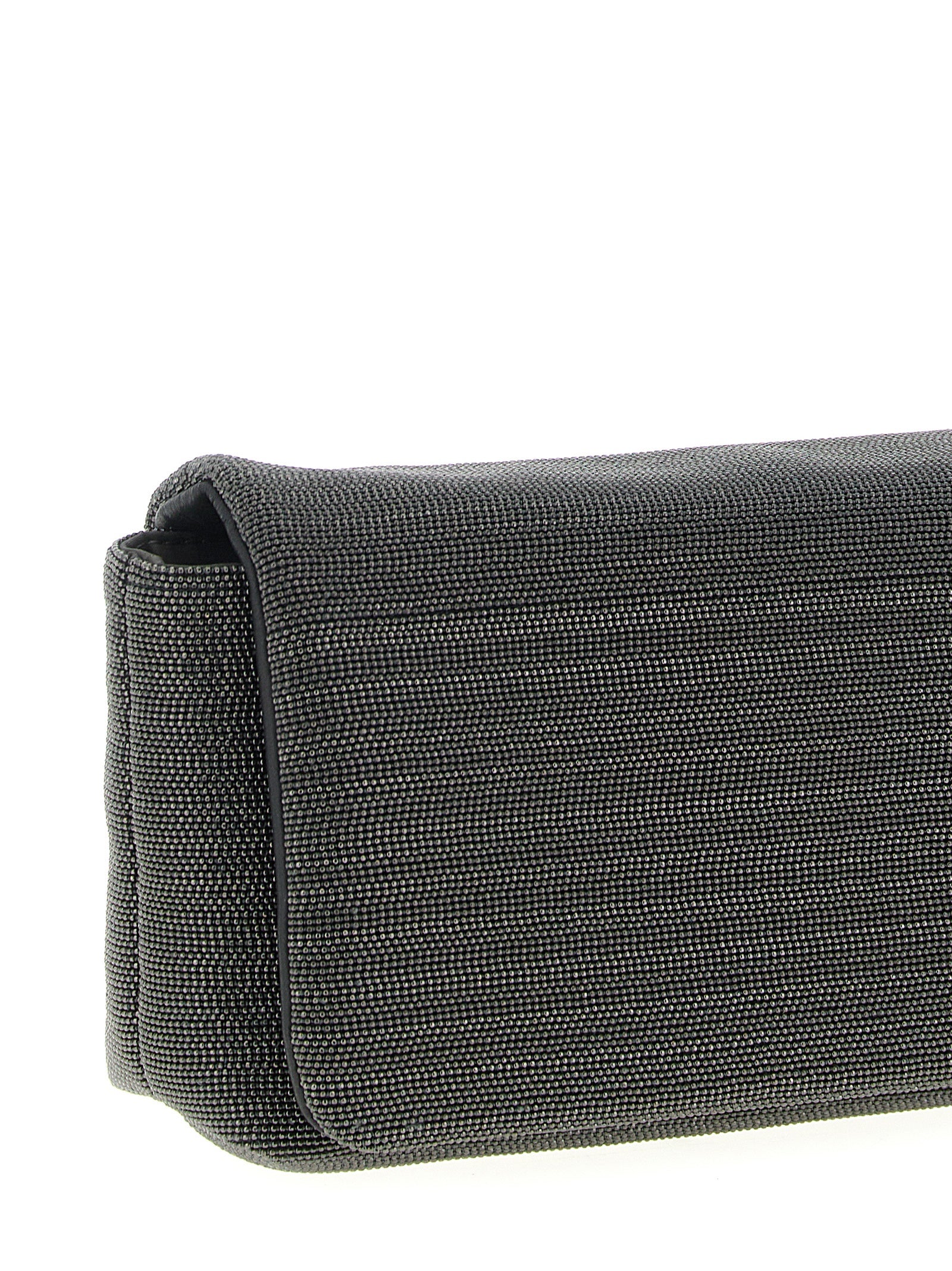 Brunello Cucinelli Black Leather Clutch Women's Bag