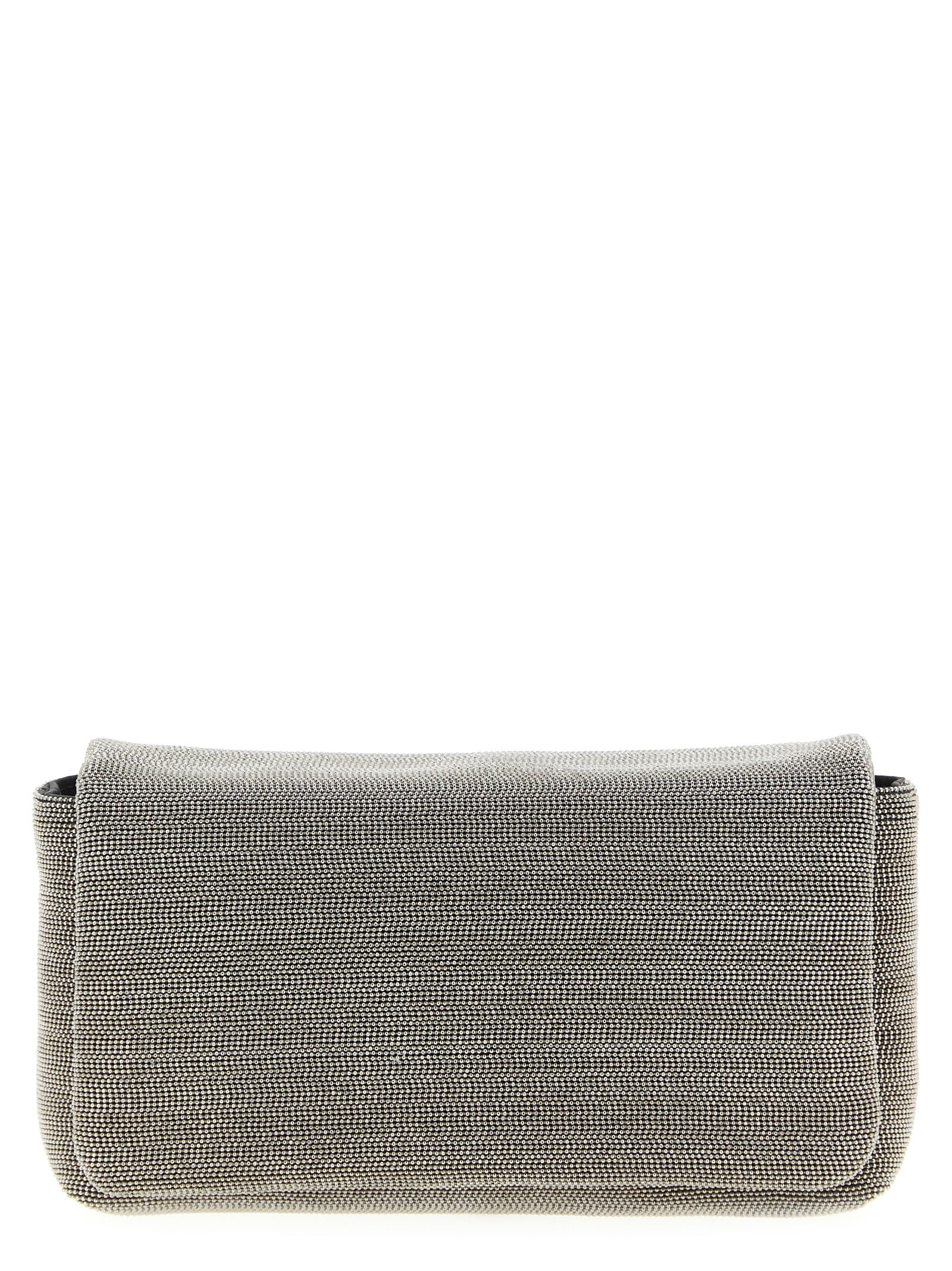 Brunello Cucinelli Silver Leather Clutch Women's Bag
