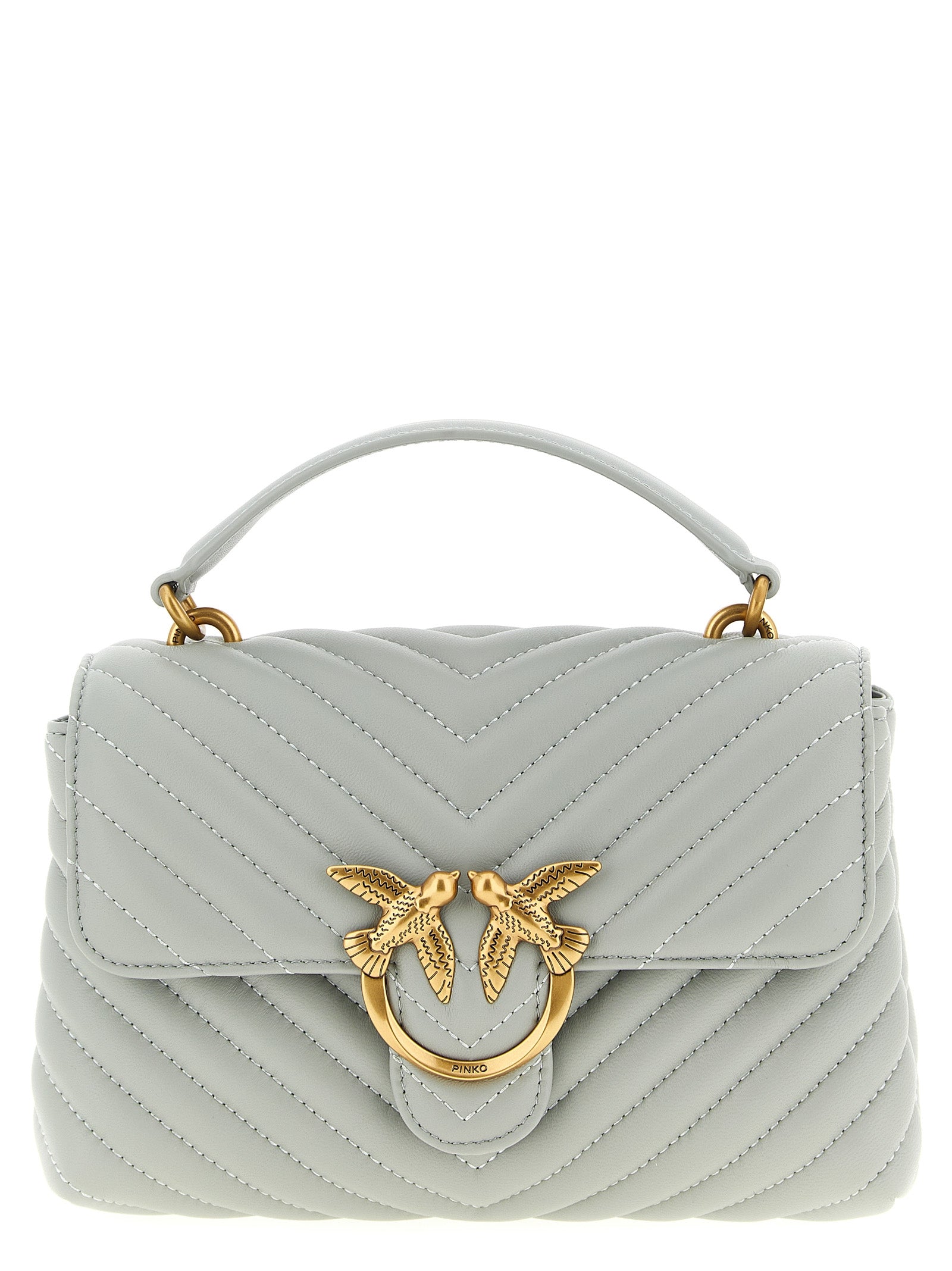 PINKO Gray Lambskin Women's Handbag