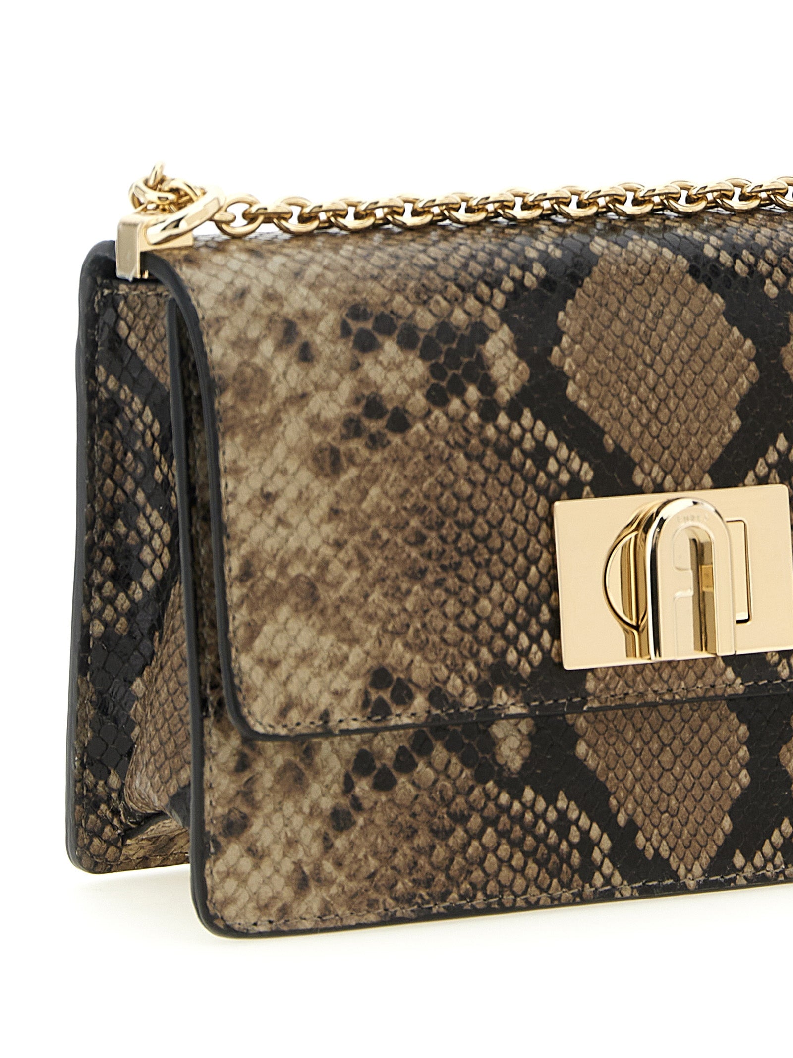 Furla Gray Goatskin Crossbody Women's Bag