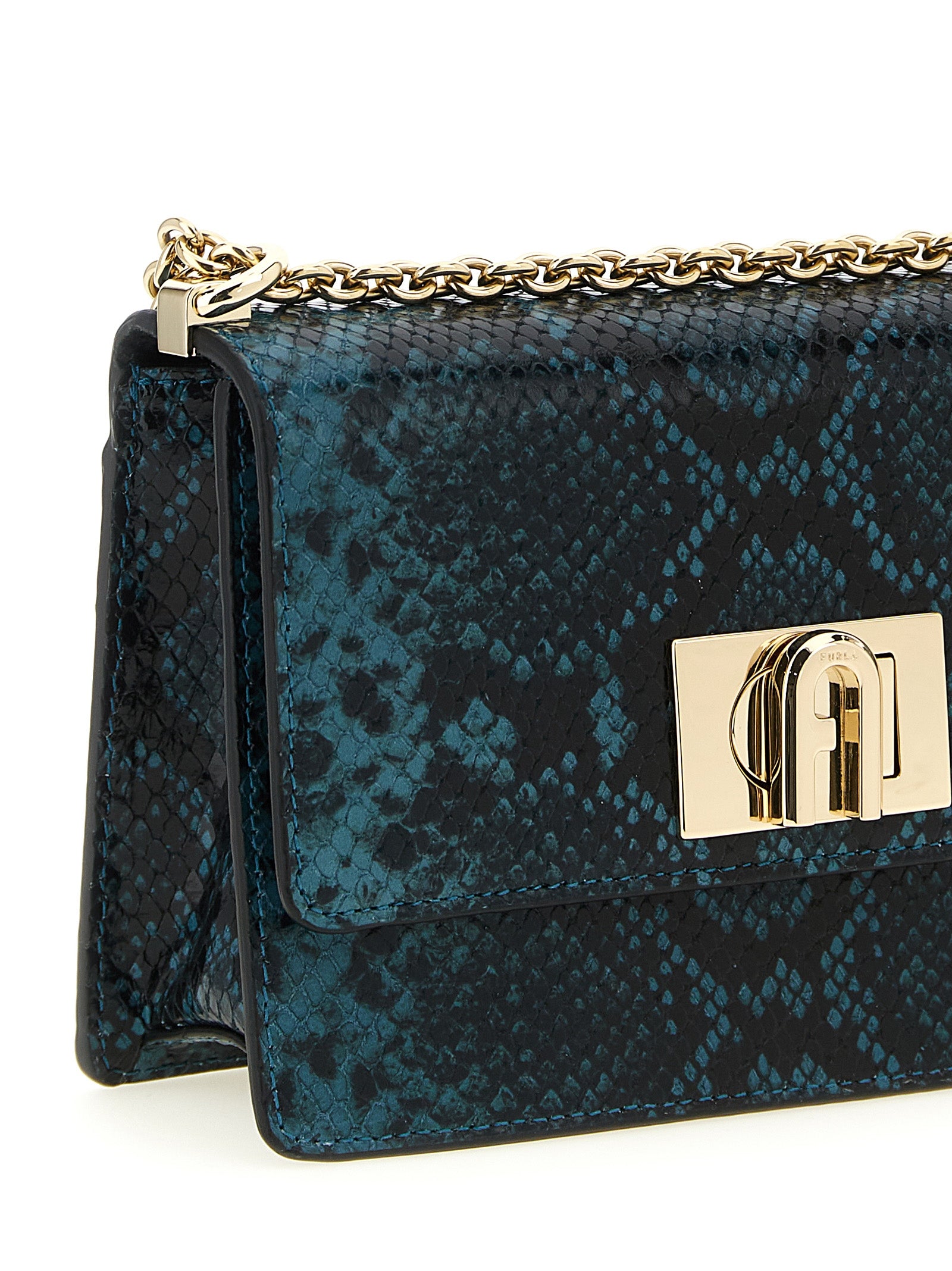 Furla Blue Goatskin Crossbody Women's Bag