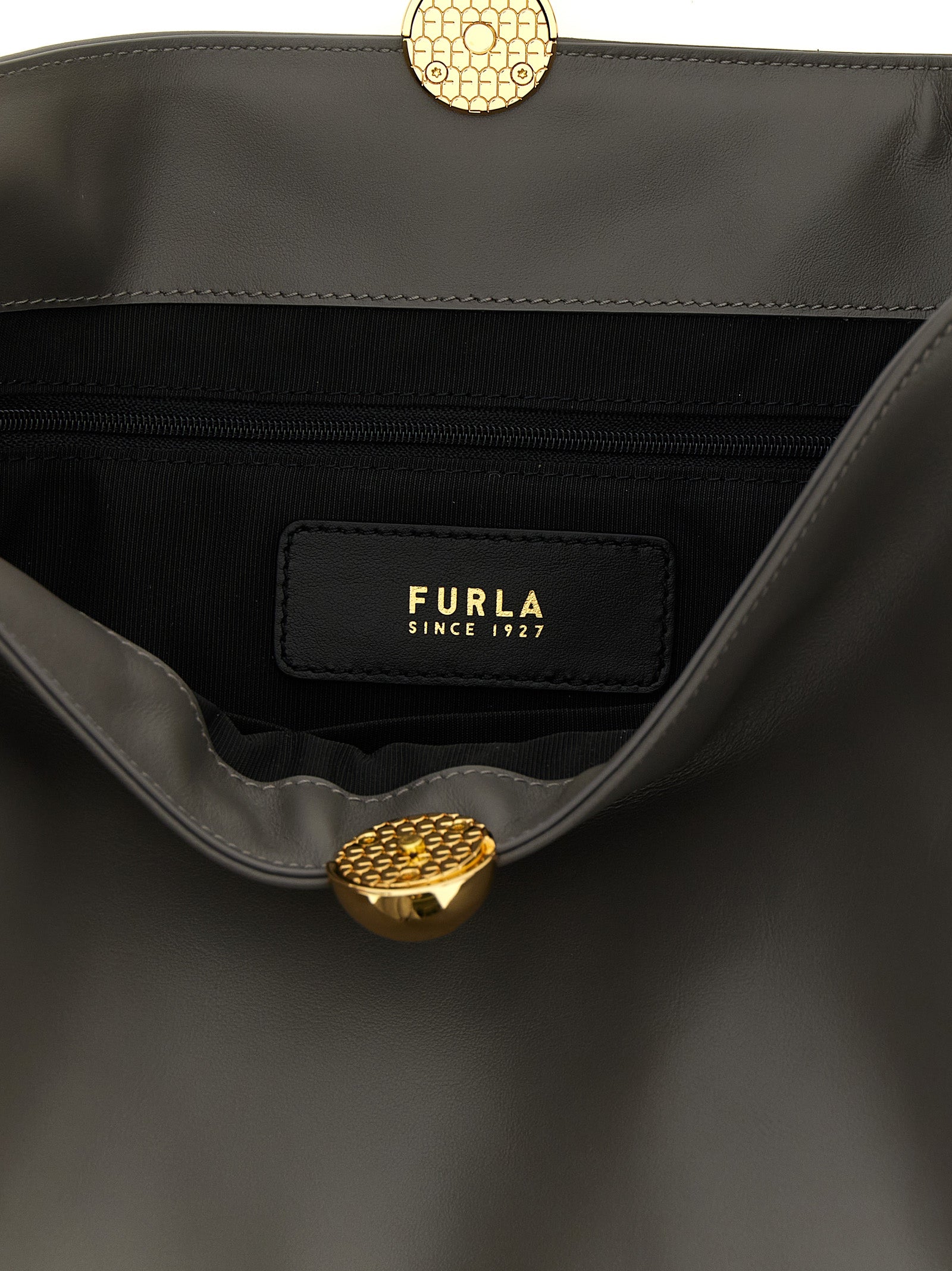 Furla Gray Calfskin Shoulder Women's Bag