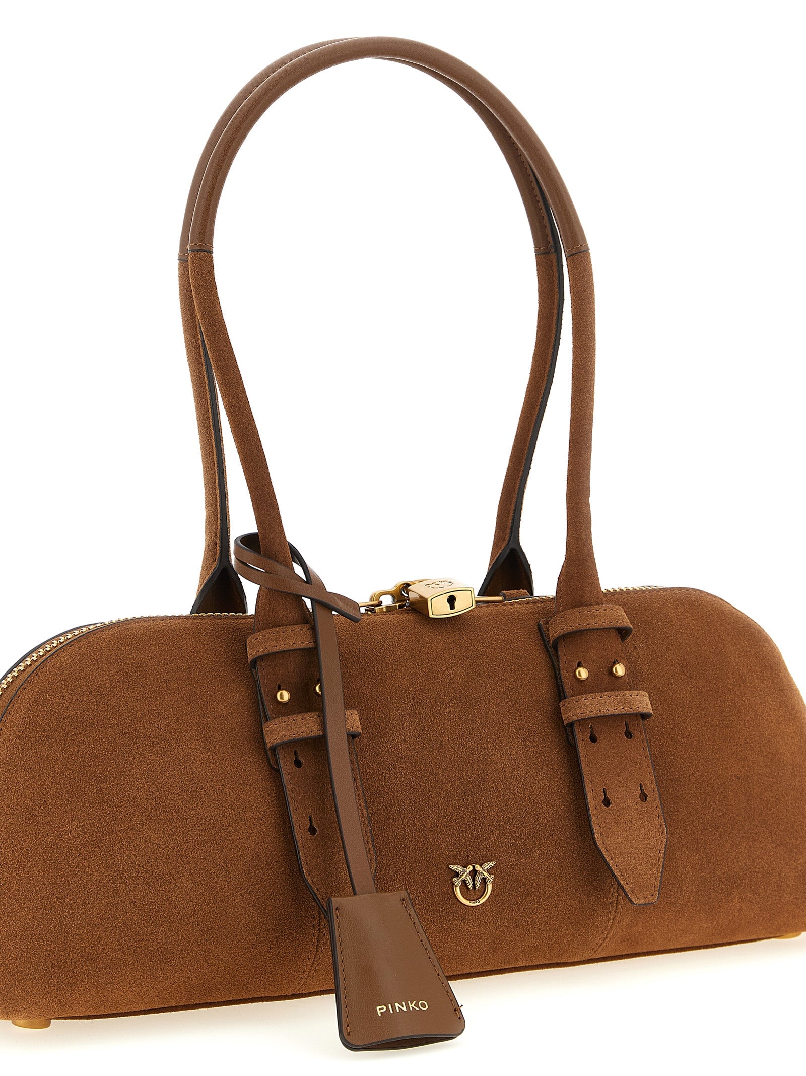 PINKO Brown Cowhide Shoulder Women's Bag