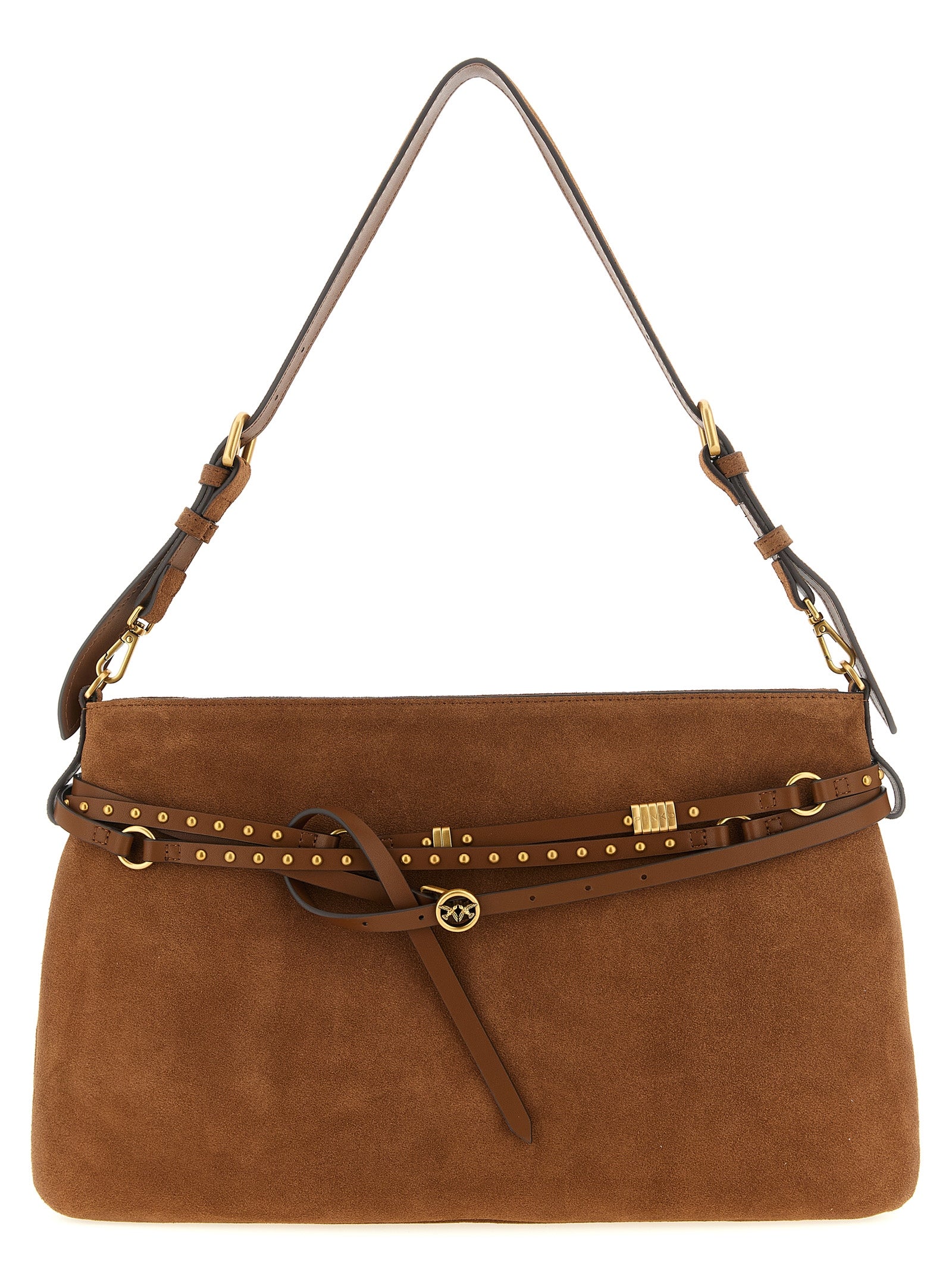 PINKO Brown Cowhide Shoulder Women's Bag