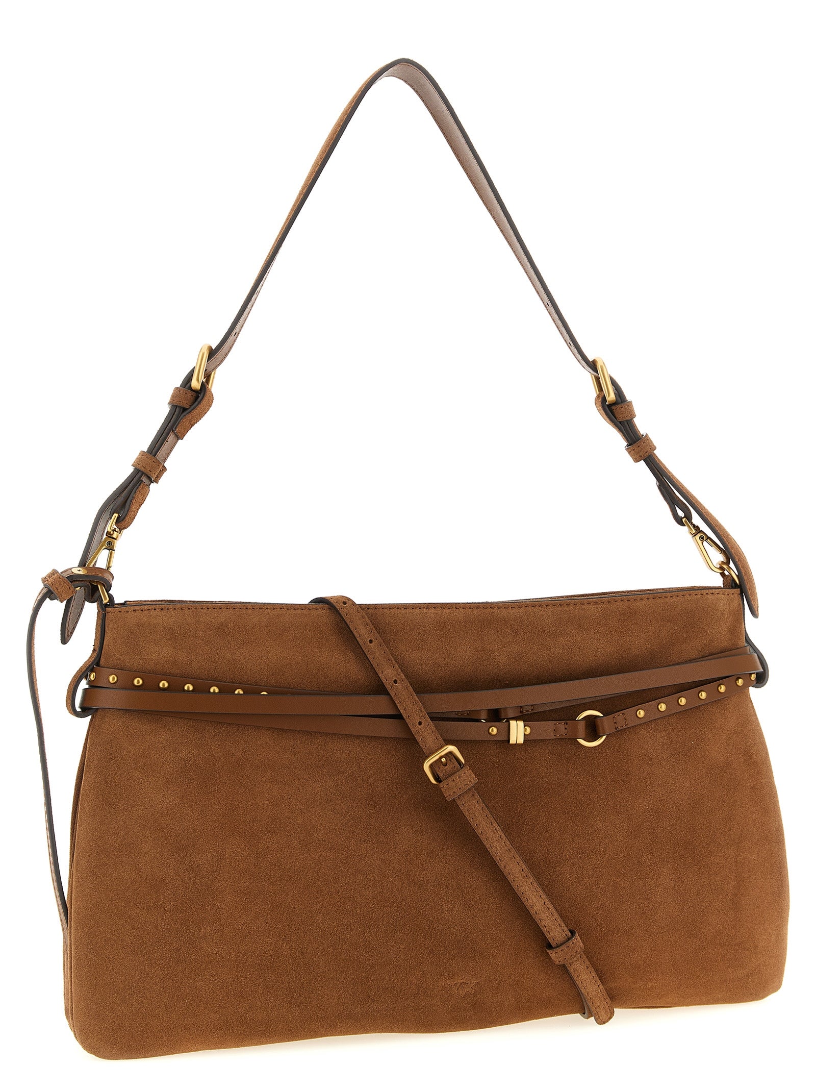 PINKO Brown Cowhide Shoulder Women's Bag