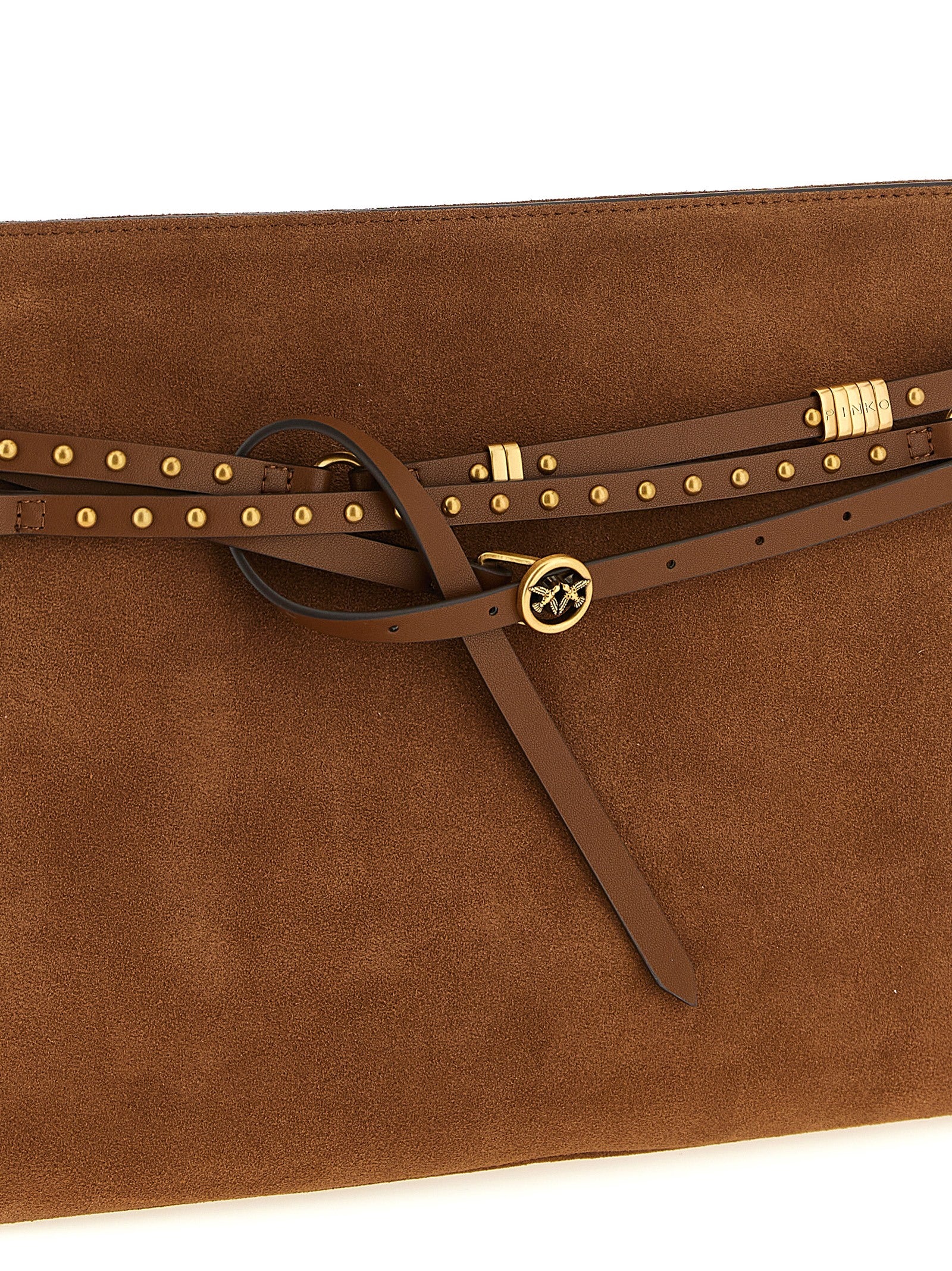 PINKO Brown Cowhide Shoulder Women's Bag