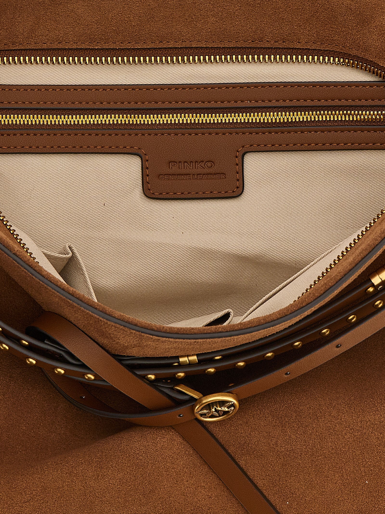 PINKO Brown Cowhide Shoulder Women's Bag