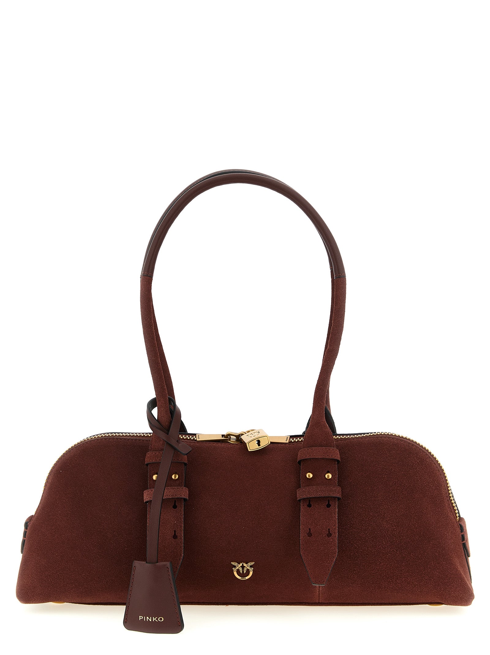 PINKO Bordeaux Cowhide Shoulder Women's Bag