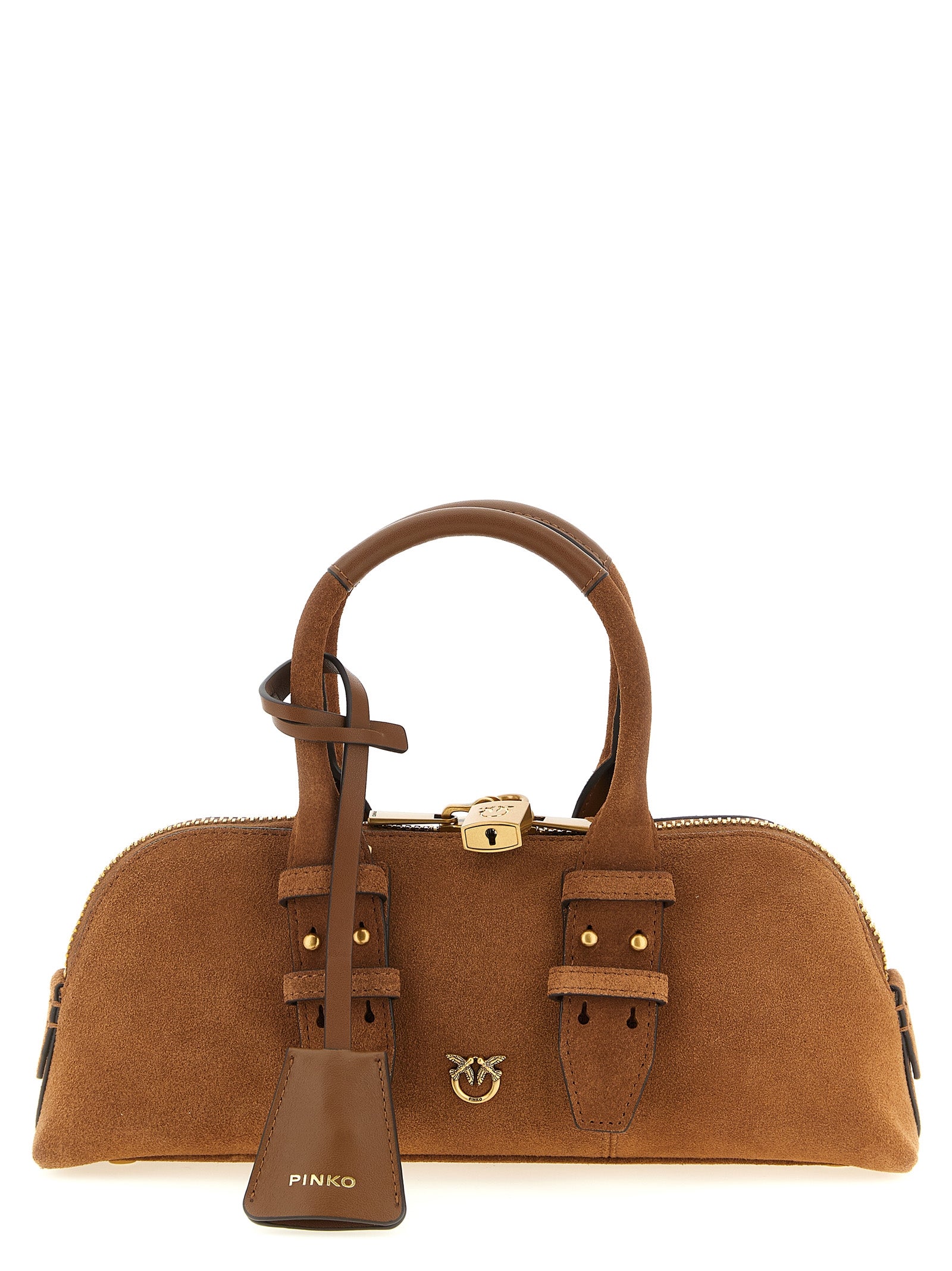 PINKO Brown Cowhide Shoulder Women's Bag