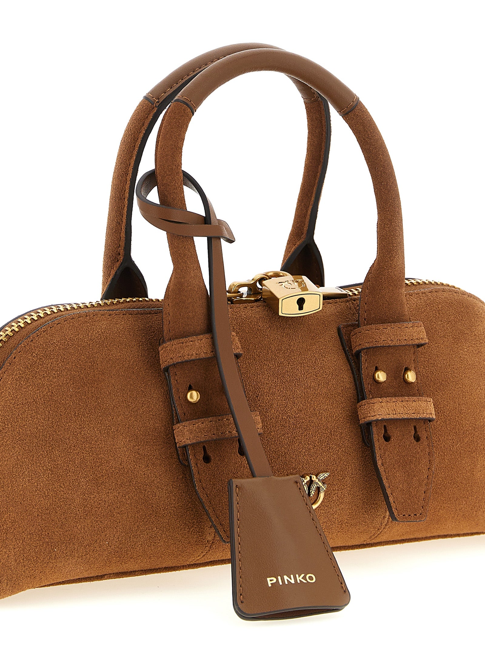 PINKO Brown Cowhide Shoulder Women's Bag