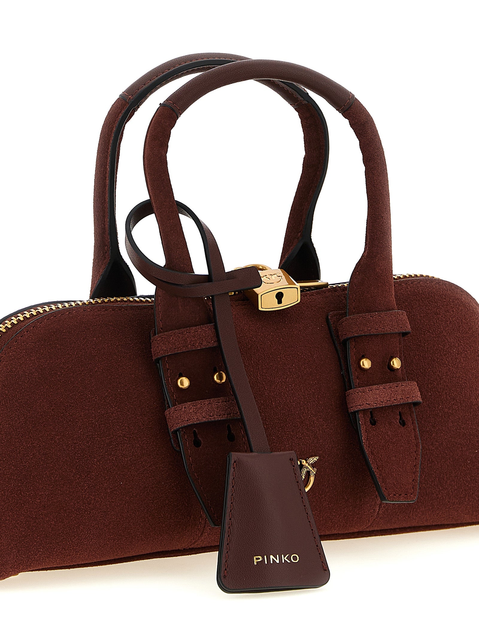 PINKO Bordeaux Cowhide Shoulder Women's Bag