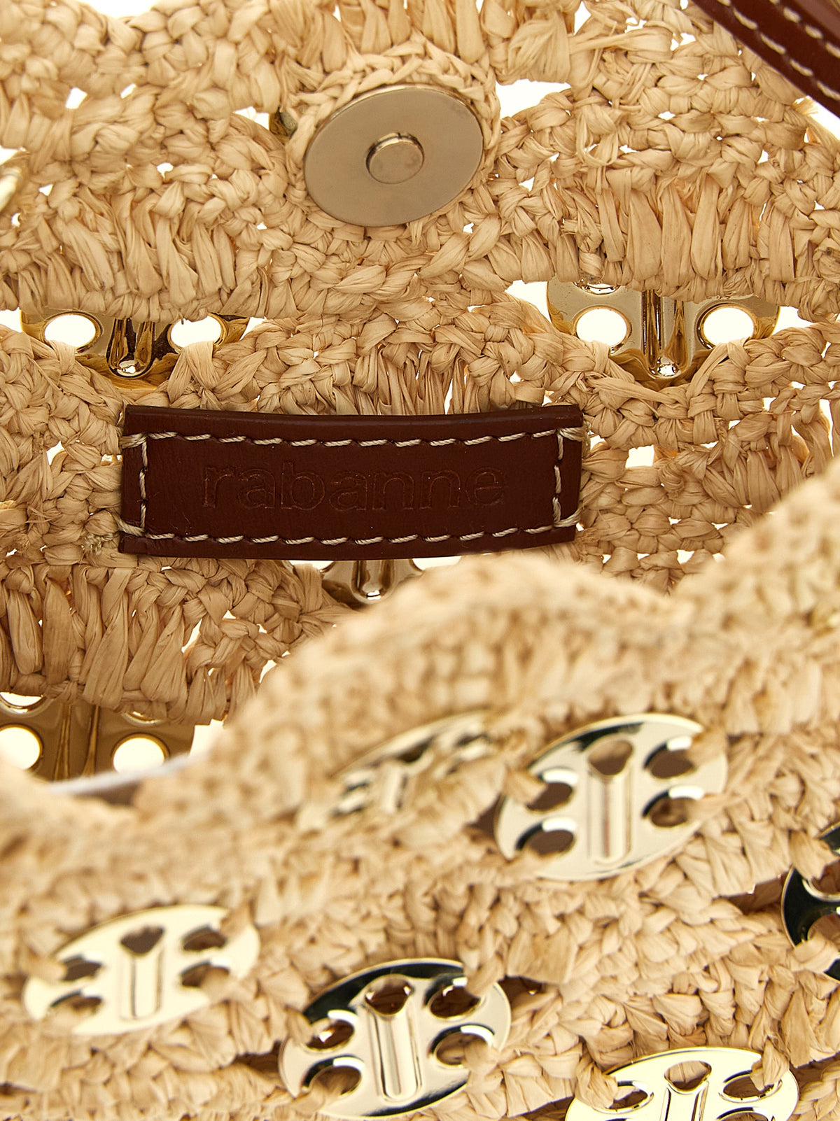 Paco Rabanne Beige Ramie Shoulder Women's Bag
