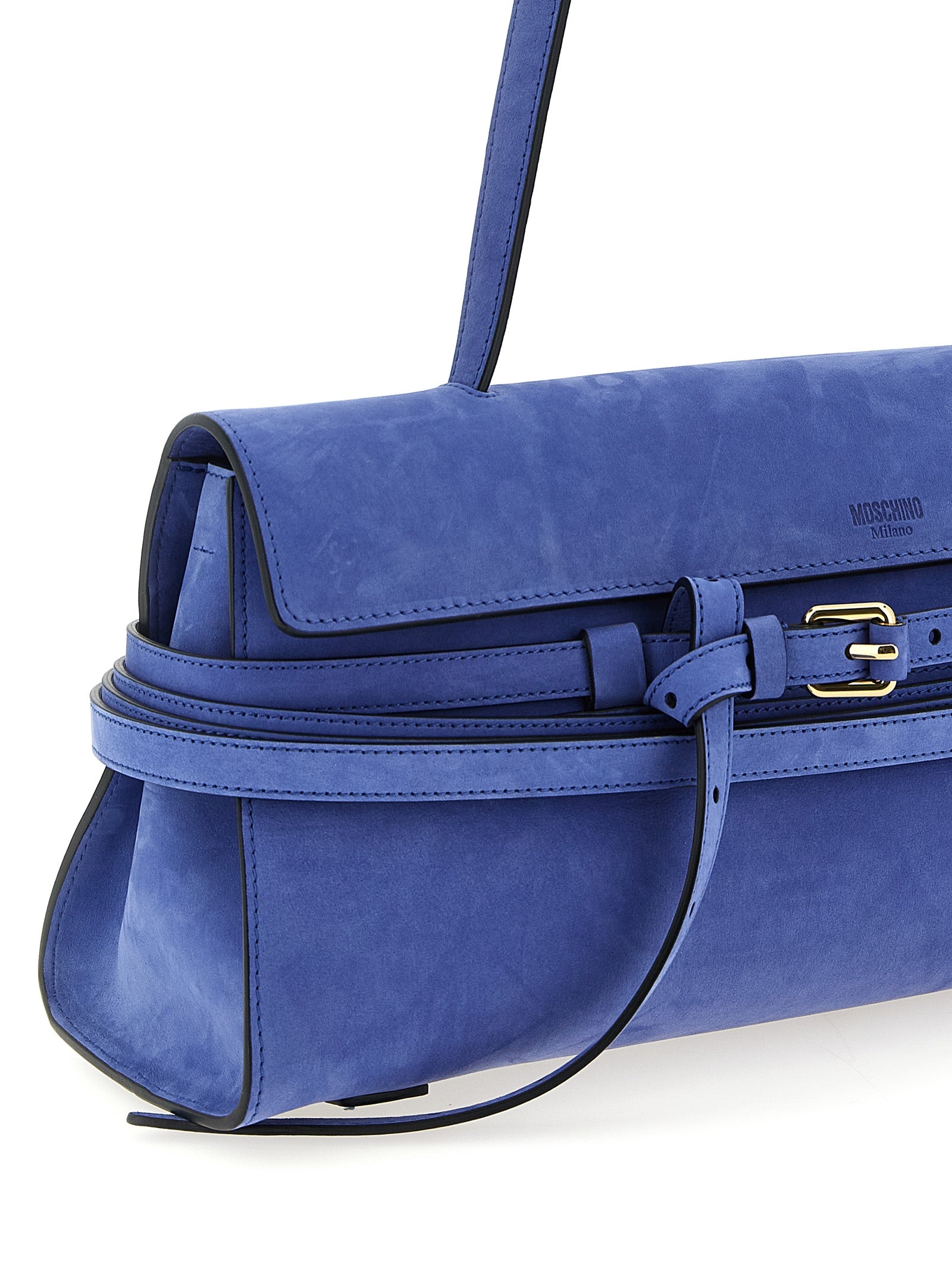 Moschino Blue Calfskin Shoulder Women's Bag