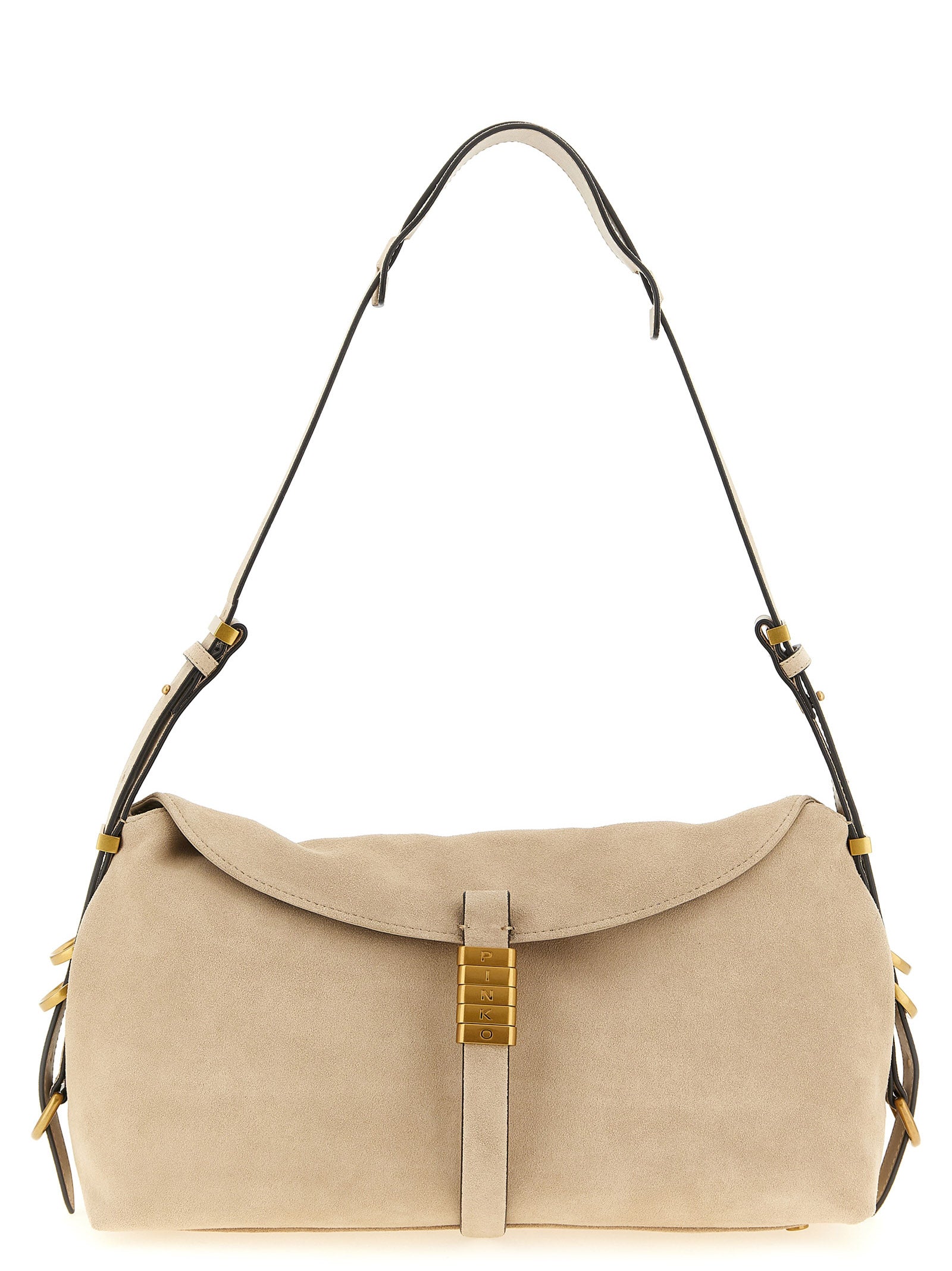 PINKO Beige Cowhide Shoulder Women's Bag
