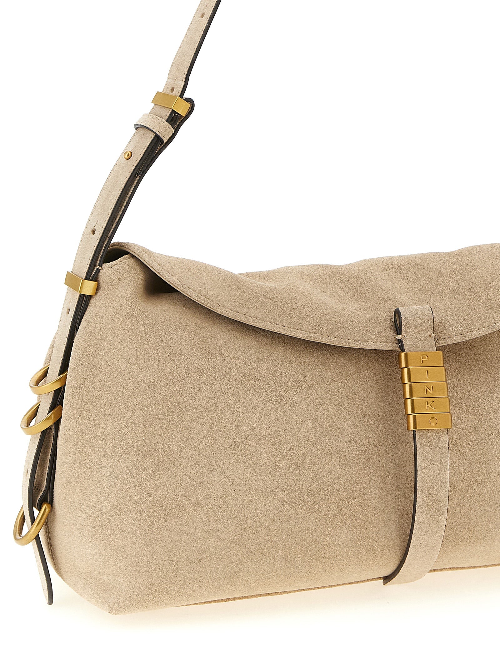 PINKO Beige Cowhide Shoulder Women's Bag