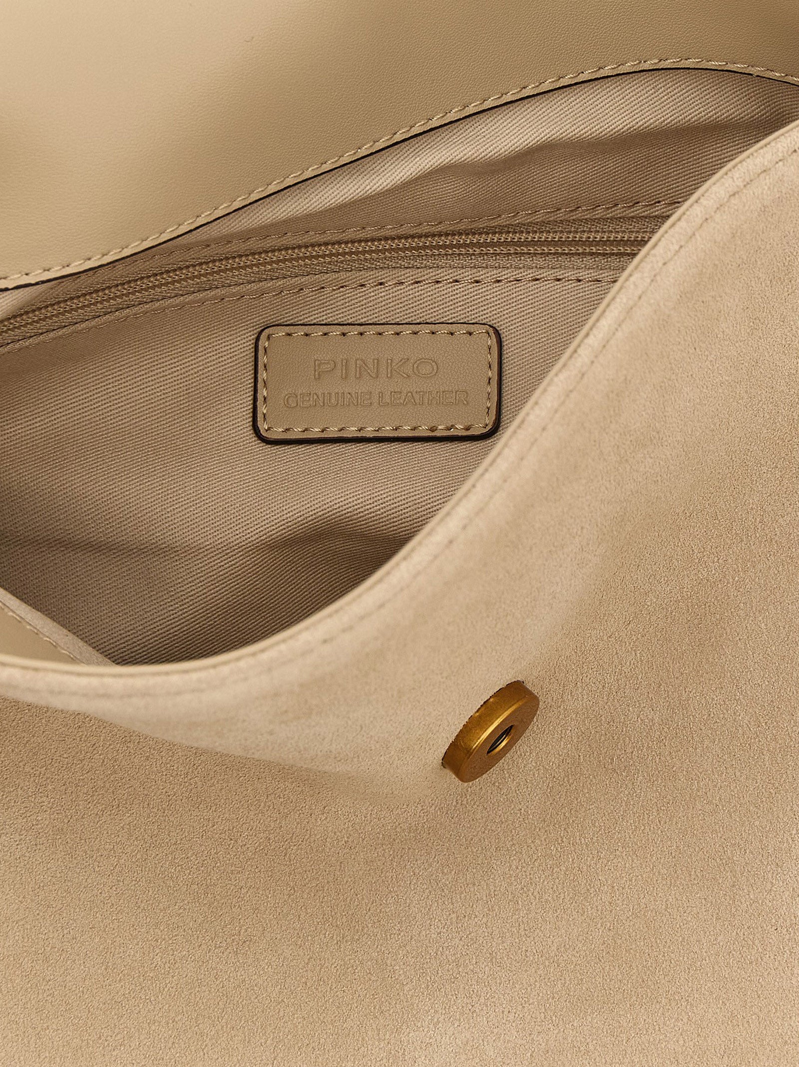 PINKO Beige Cowhide Shoulder Women's Bag