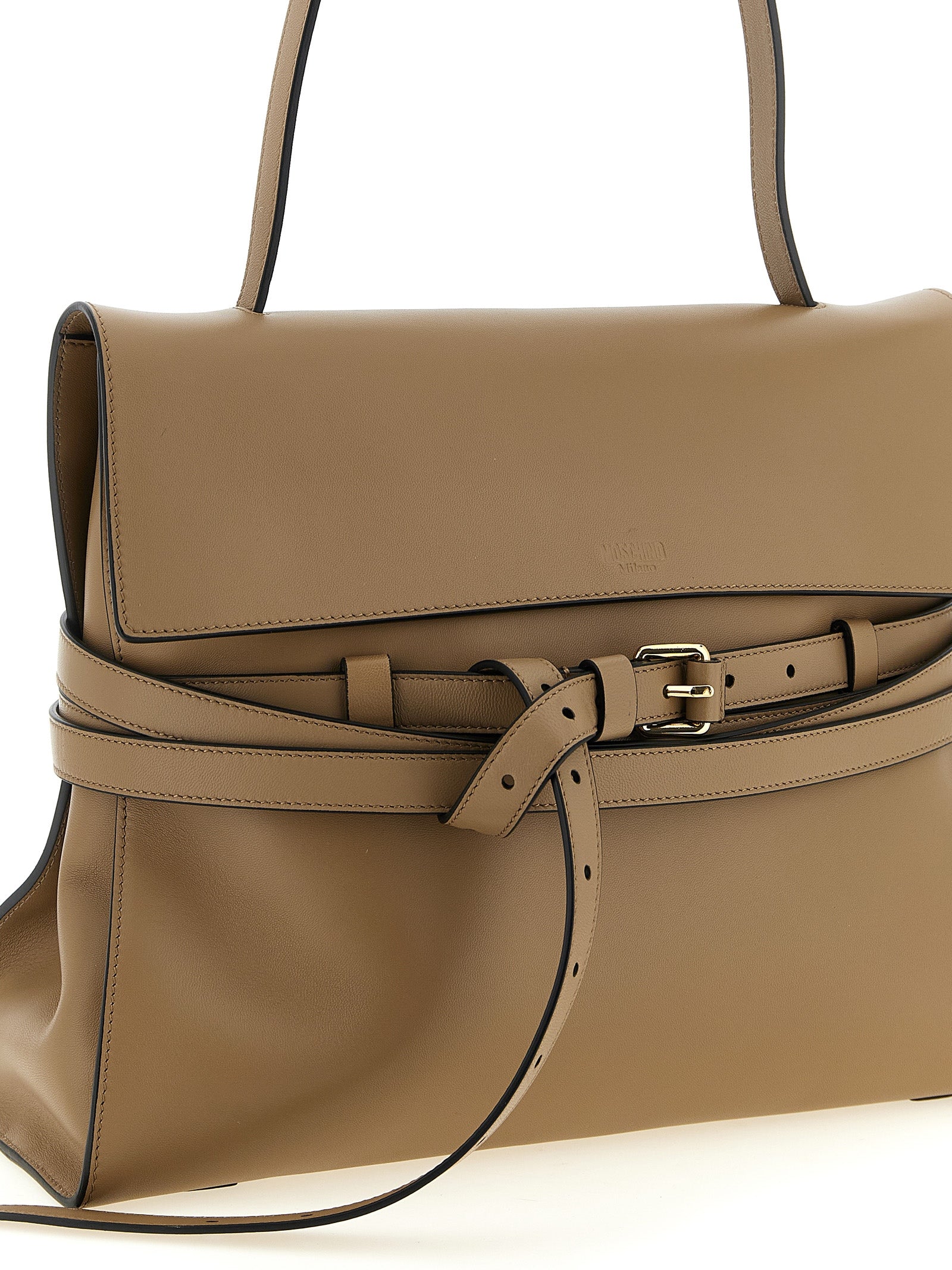 Moschino Beige Napa Leather / Calf Bos Taurus Shoulder Women's Bag