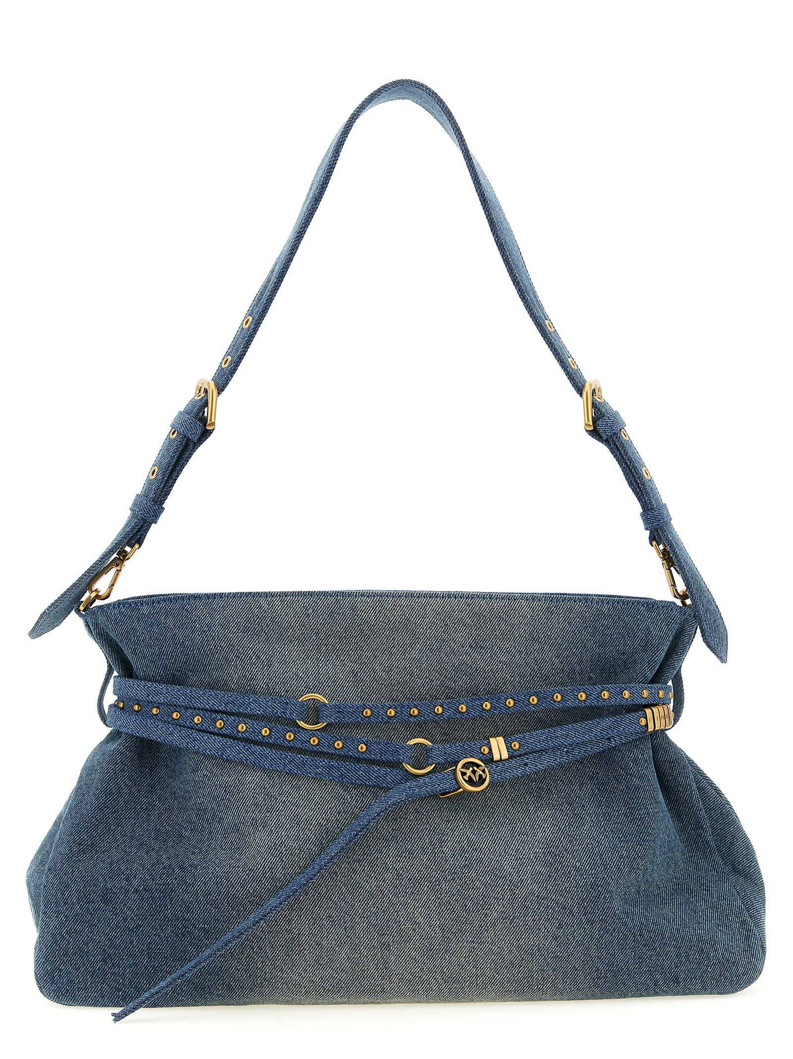 PINKO Blue Cotton Shoulder Women's Bag