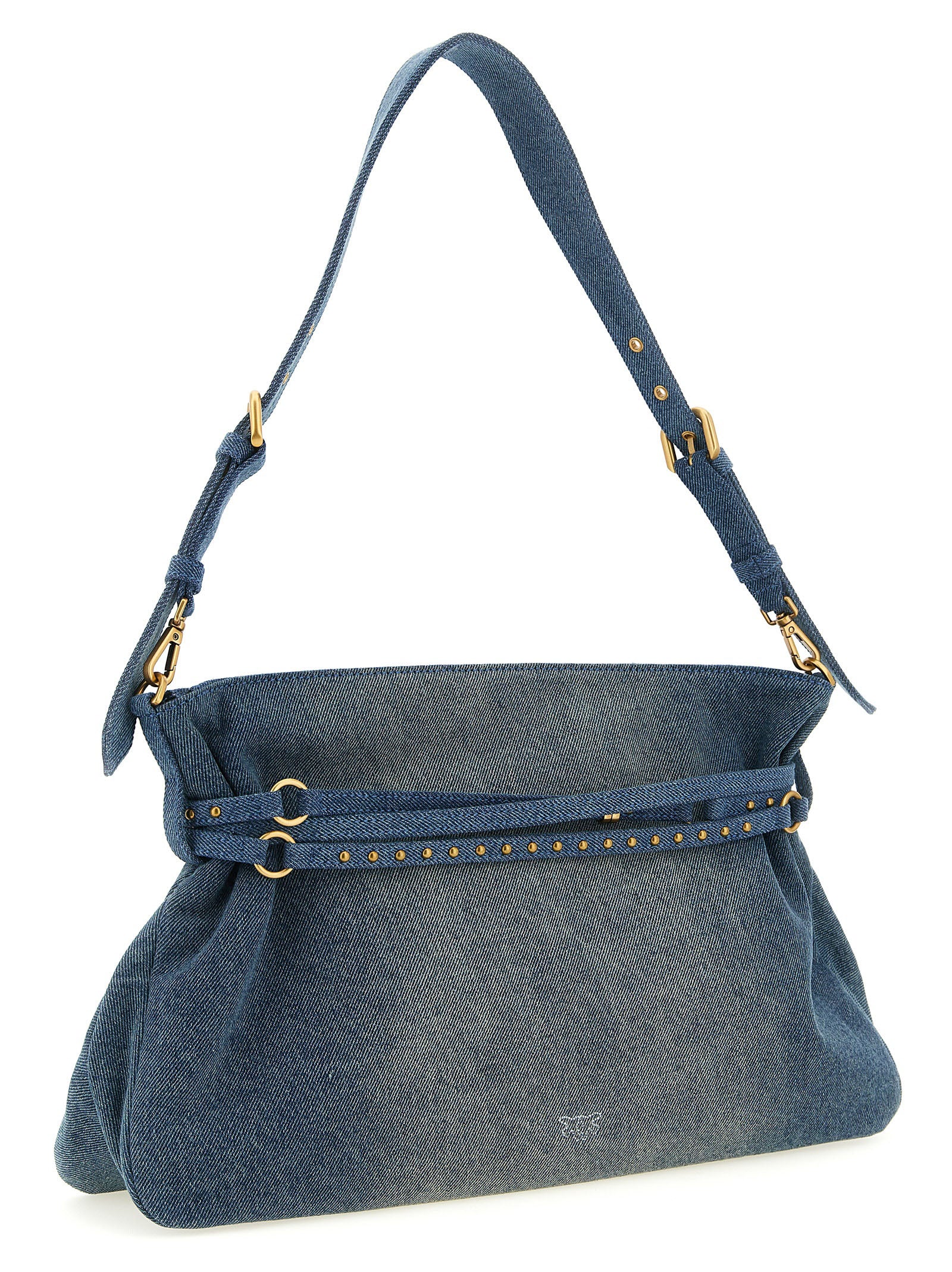 PINKO Blue Cotton Shoulder Women's Bag