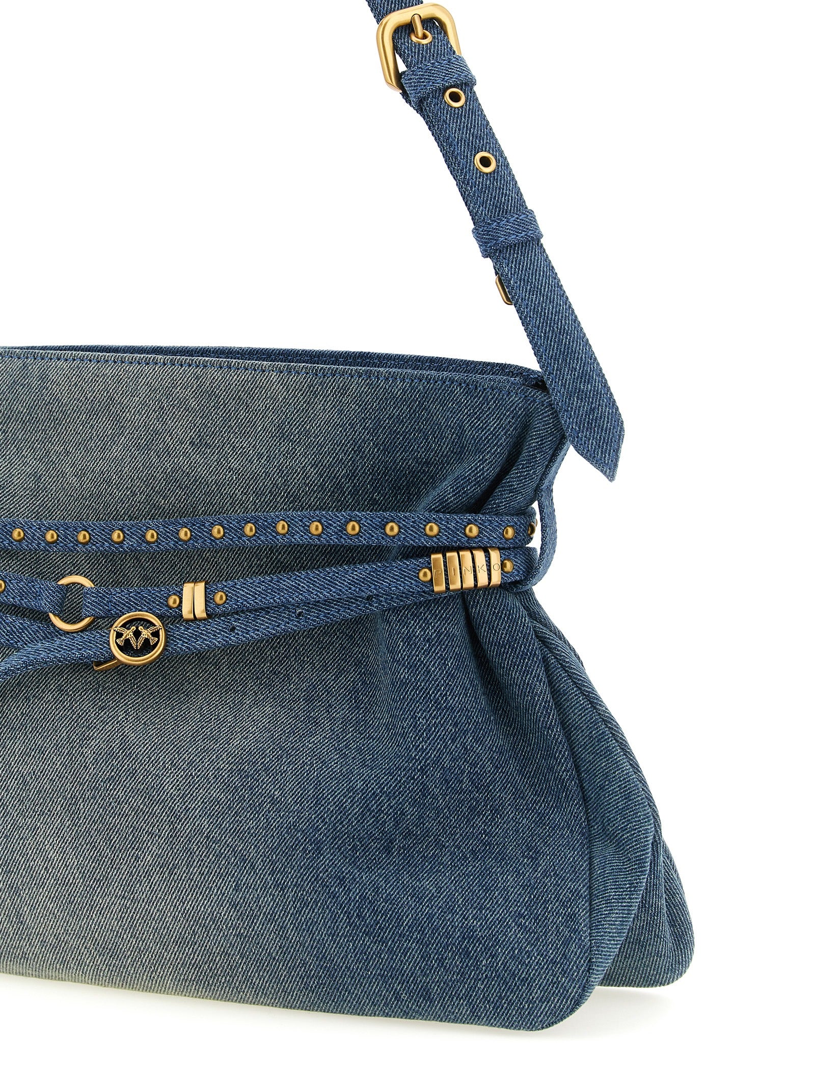 PINKO Blue Cotton Shoulder Women's Bag
