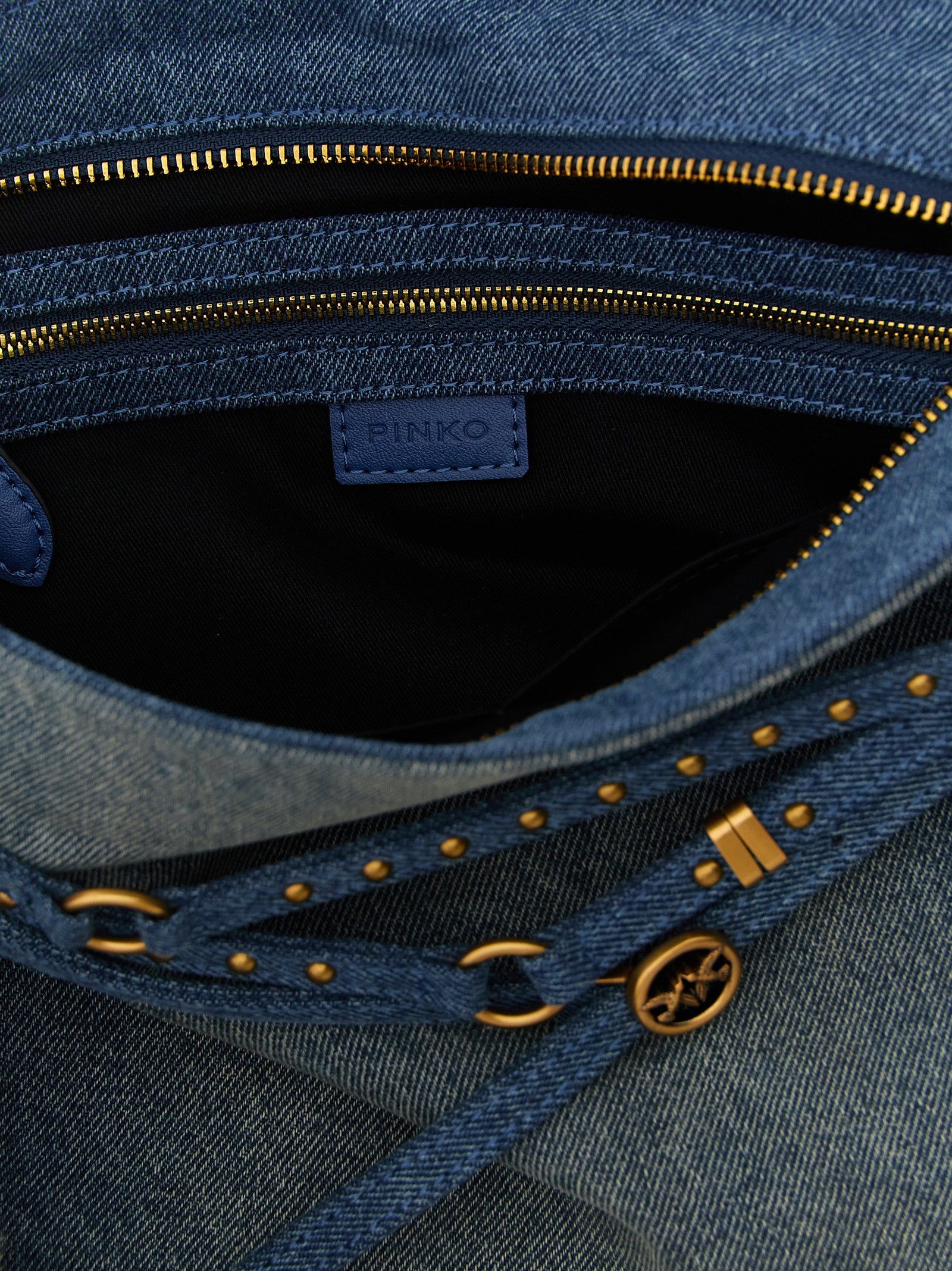 PINKO Blue Cotton Shoulder Women's Bag