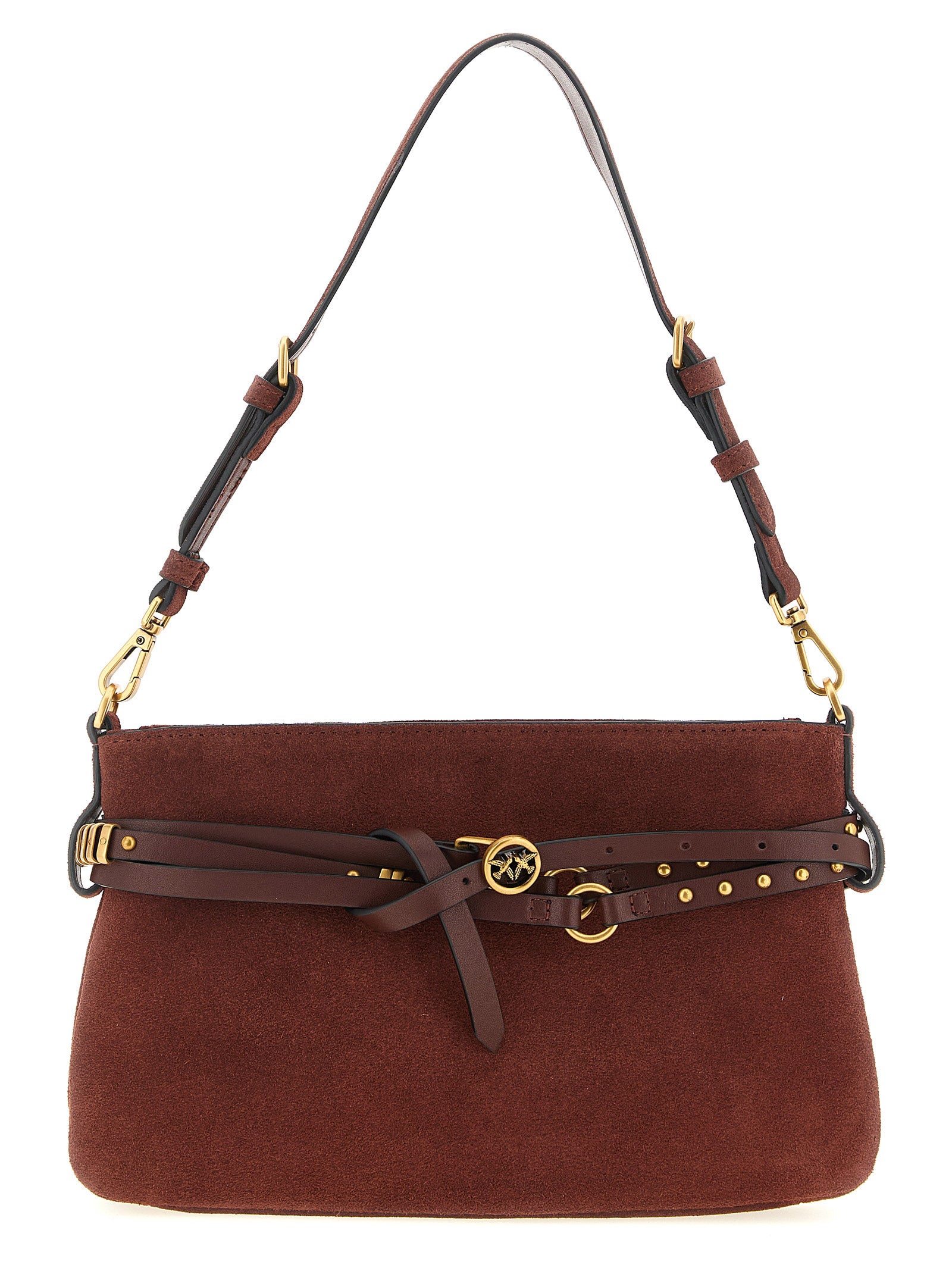 PINKO Bordeaux Lamb Leather Shoulder Women's Bag