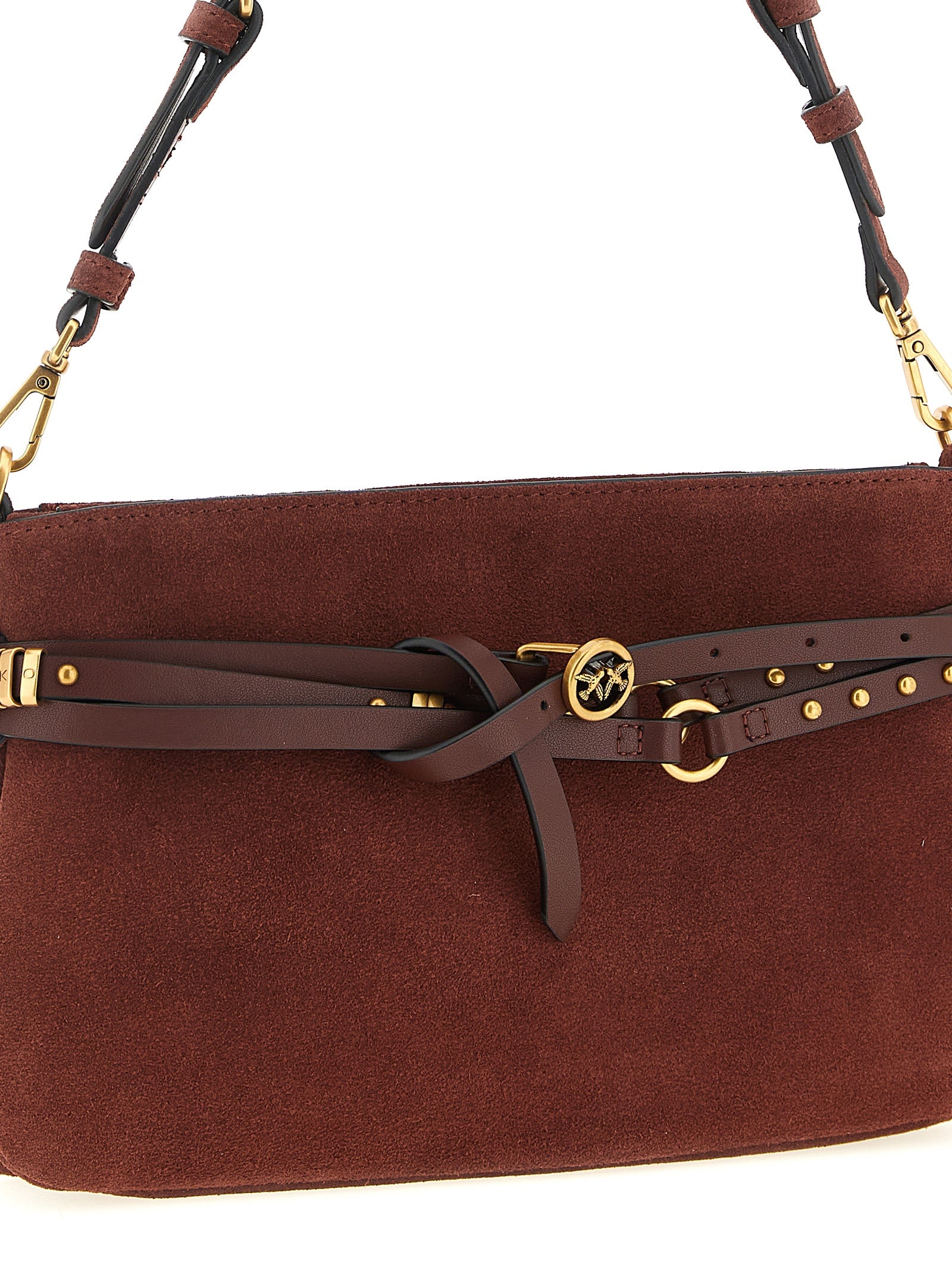 PINKO Bordeaux Lamb Leather Shoulder Women's Bag