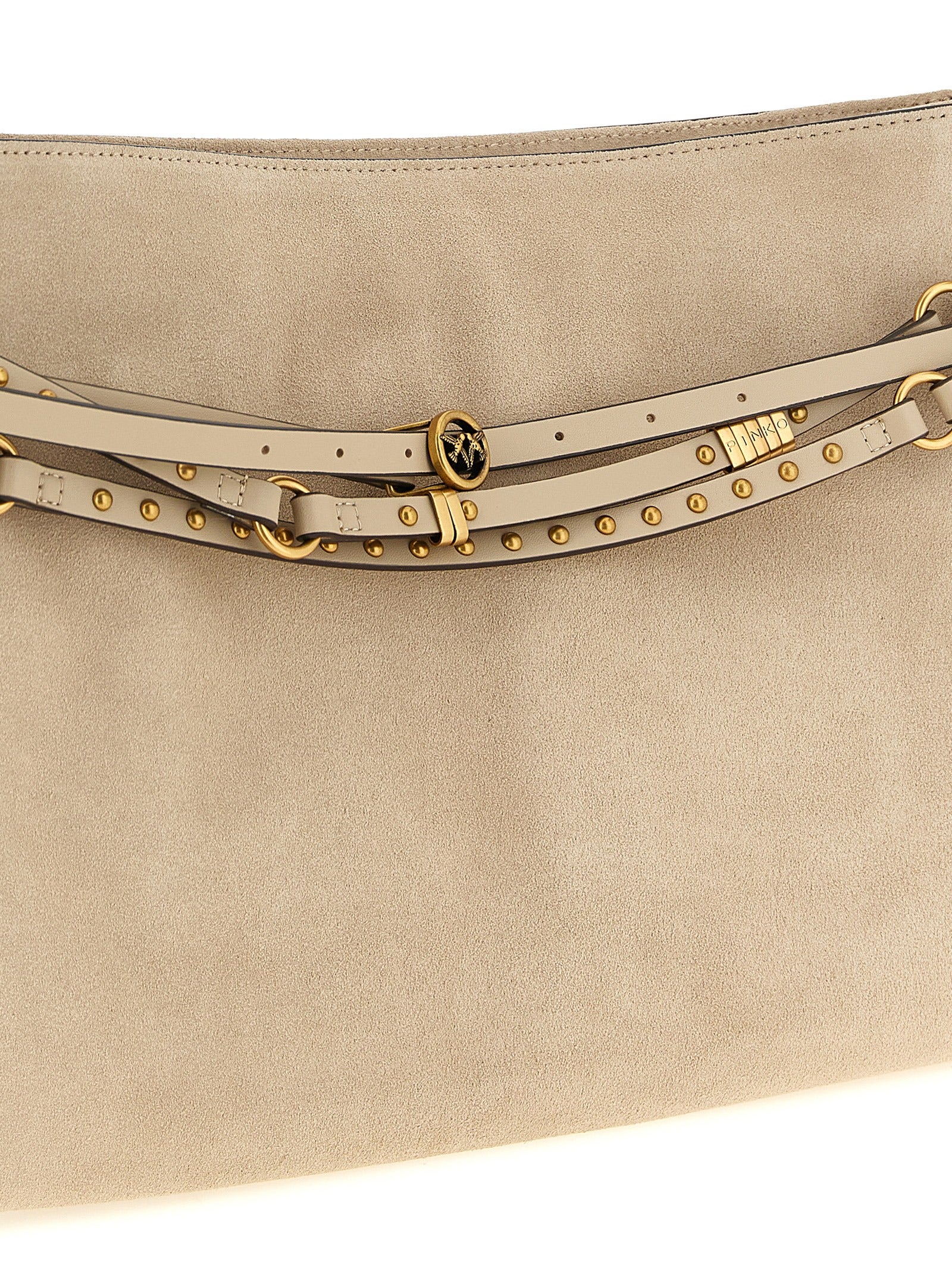 PINKO Beige Cowhide Shoulder Women's Bag