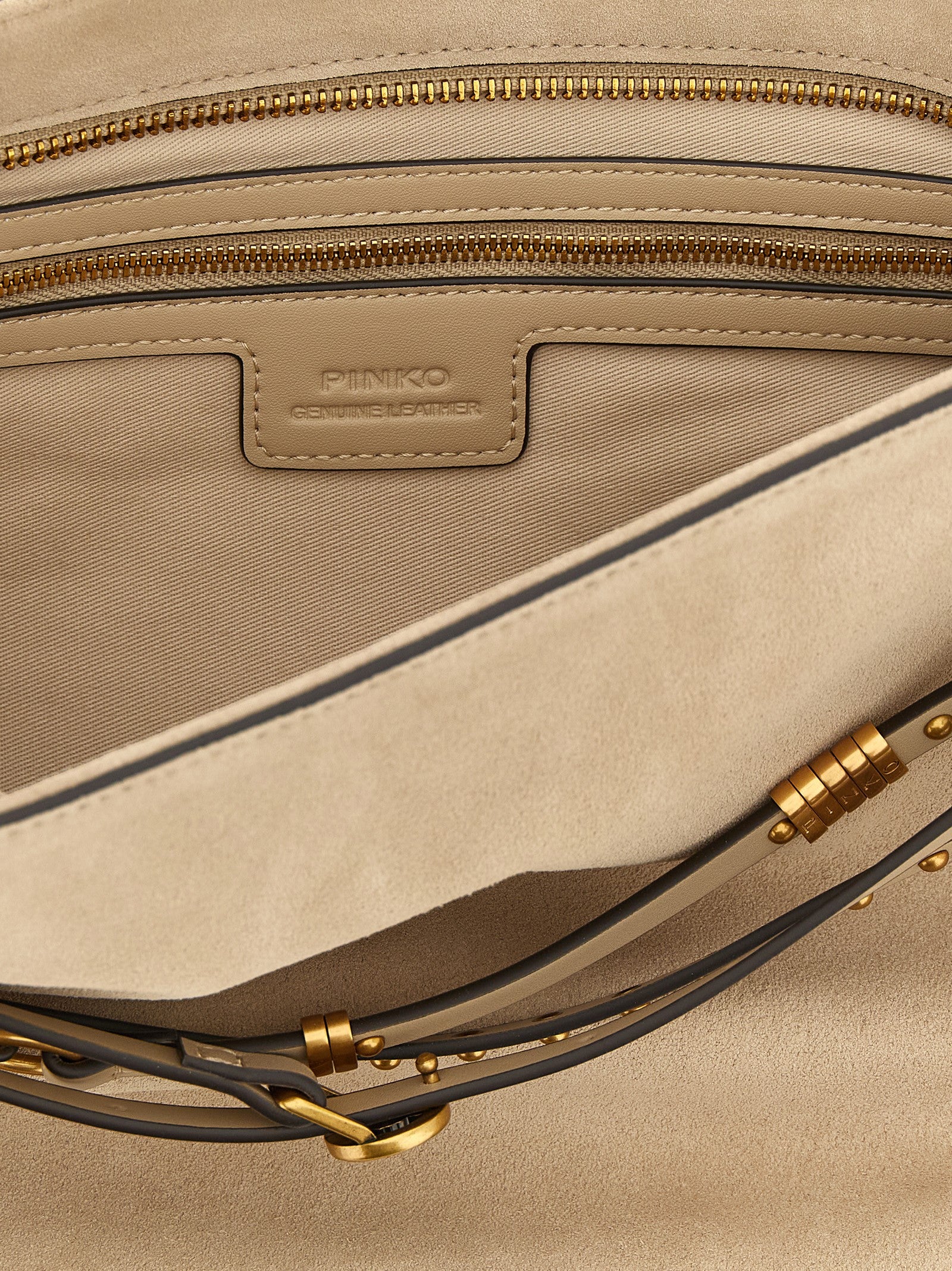 PINKO Beige Cowhide Shoulder Women's Bag
