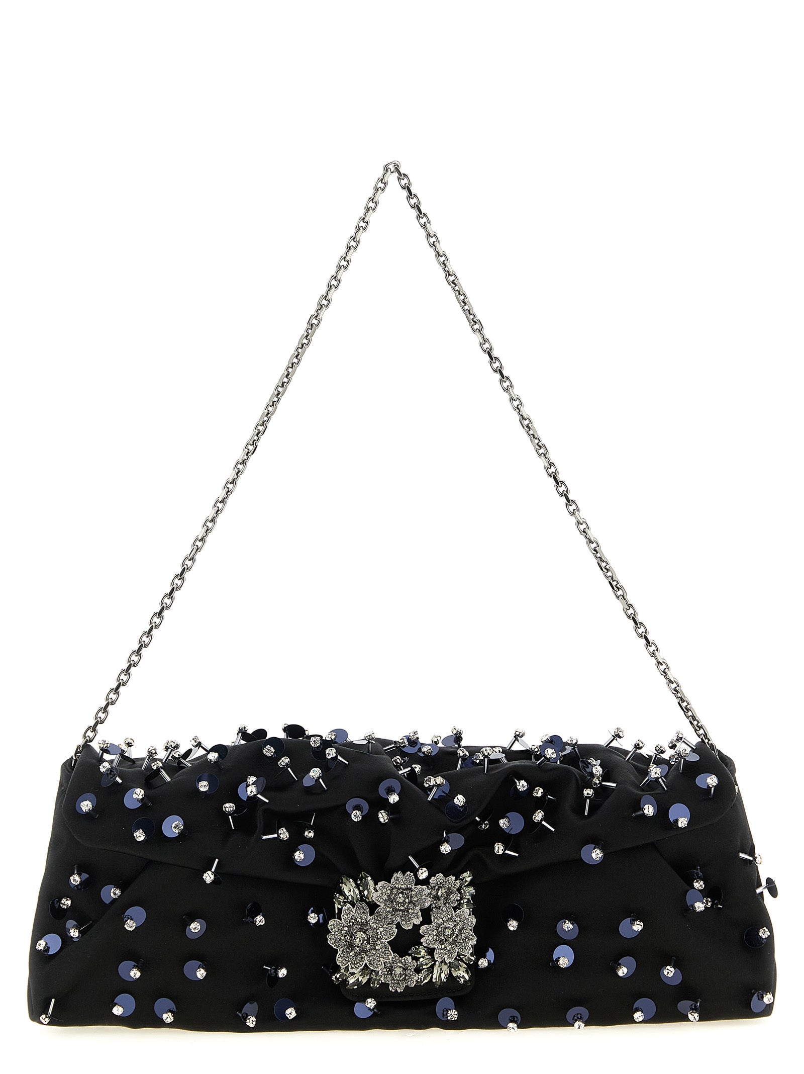 Roger Vivier Black Viscose Clutch Women's Bag