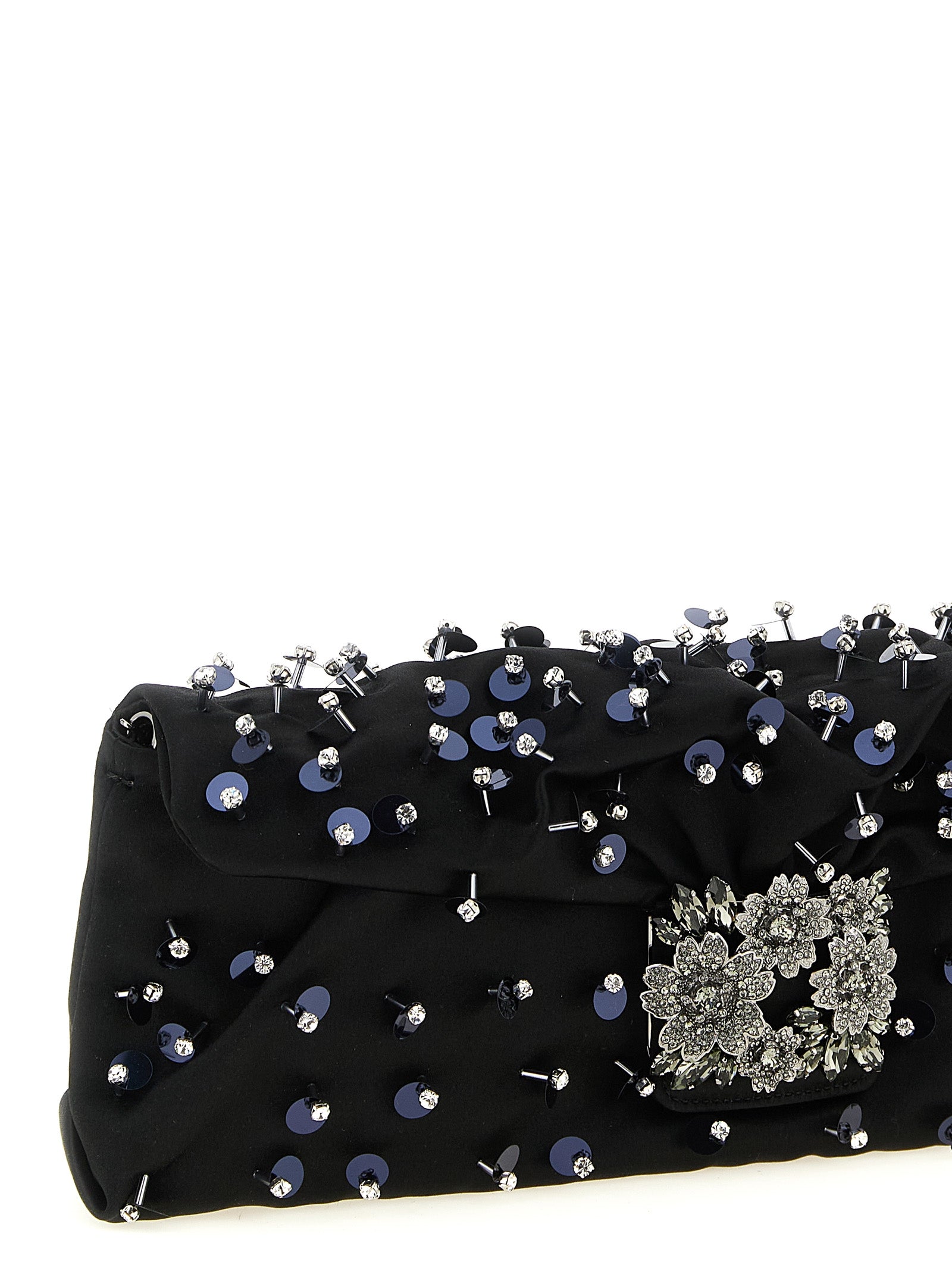 Roger Vivier Black Viscose Clutch Women's Bag