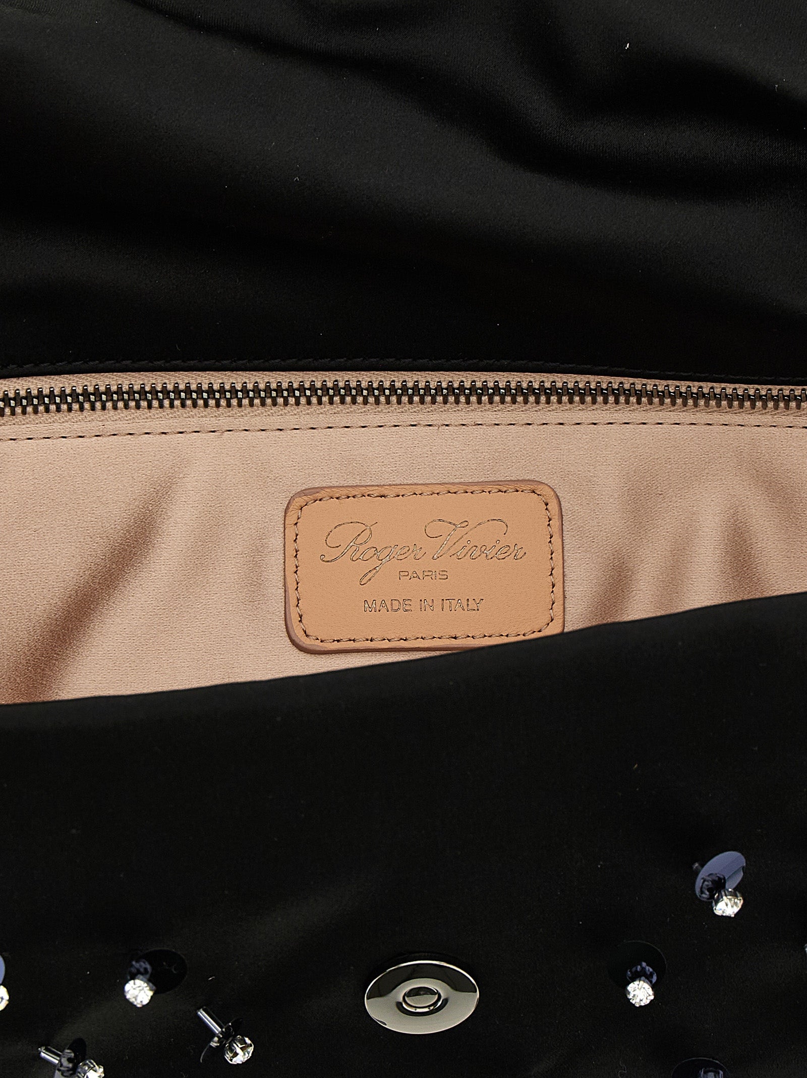 Roger Vivier Black Viscose Clutch Women's Bag
