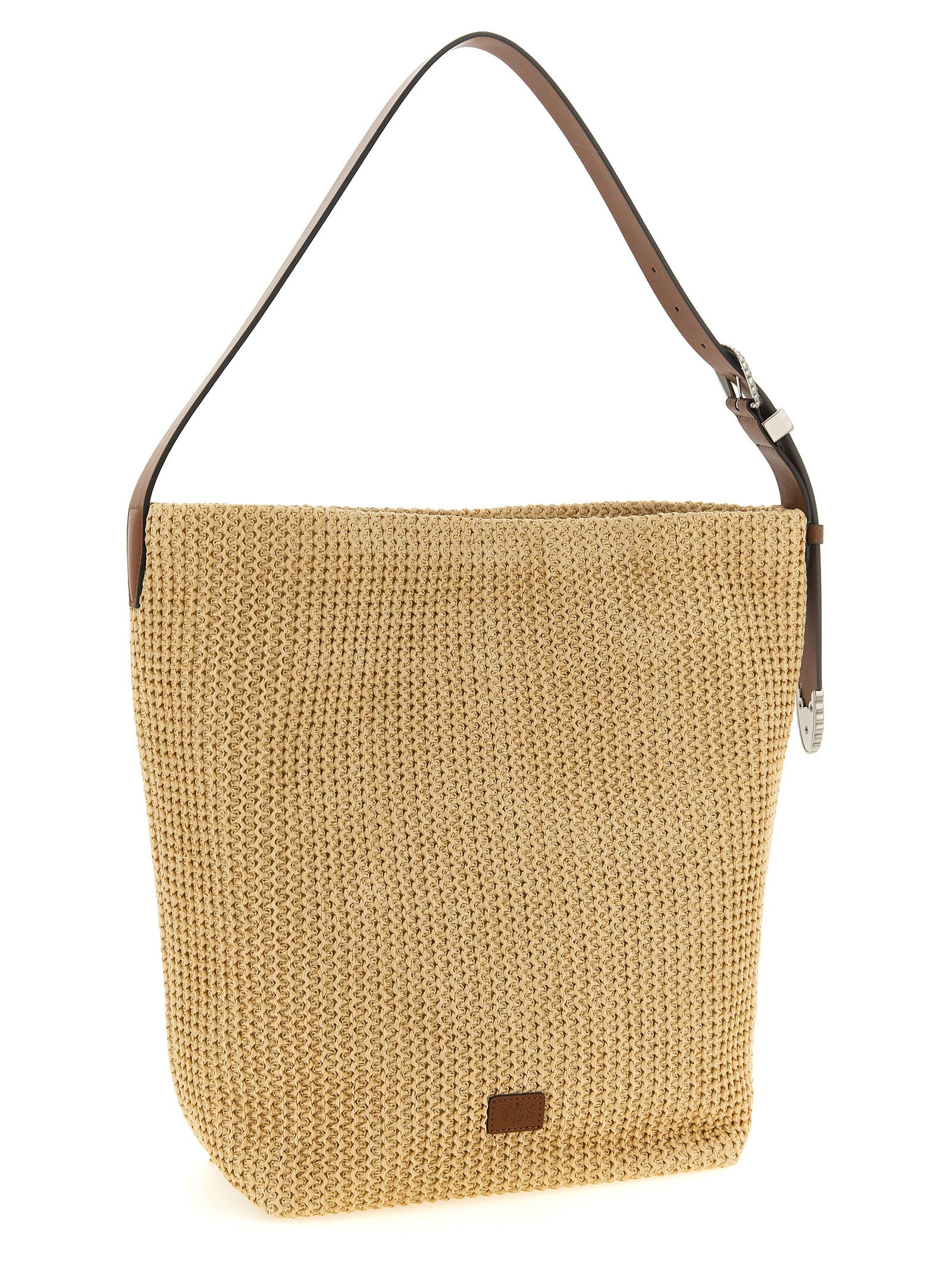 PINKO Beige Cowhide Shoulder Women's Bag