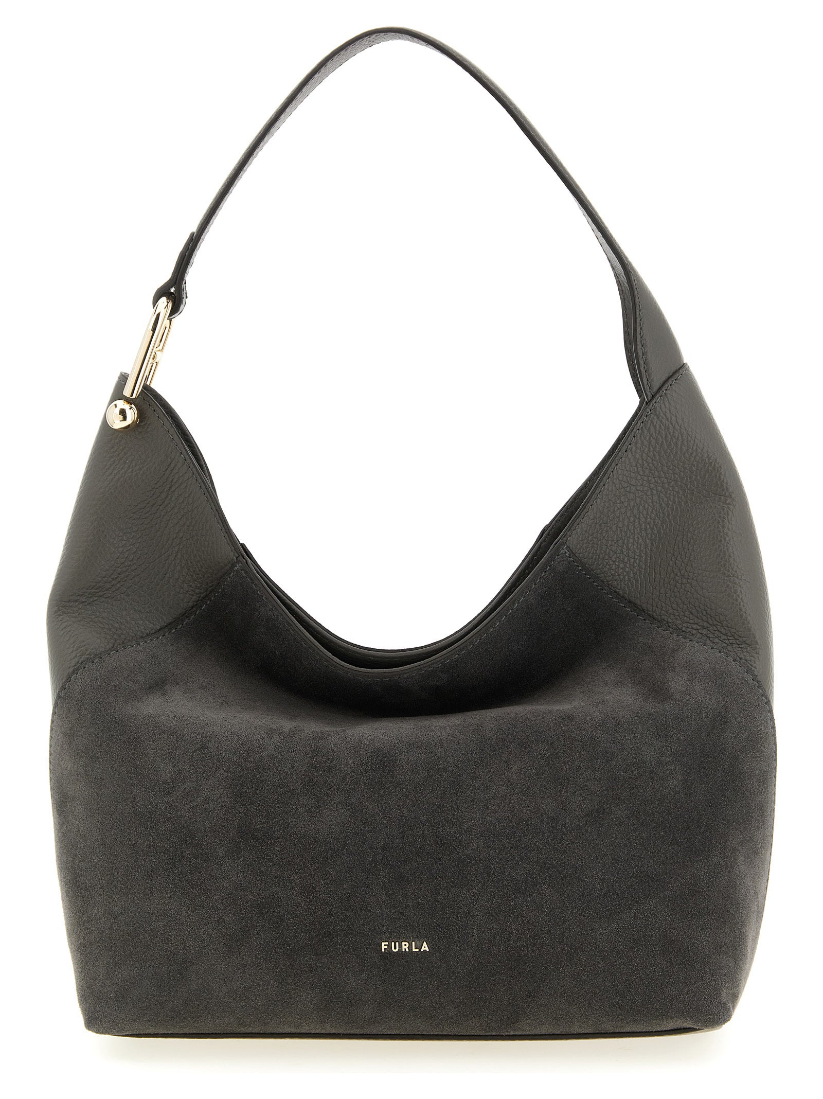 Furla Gray Calfskin Shoulder Women's Bag