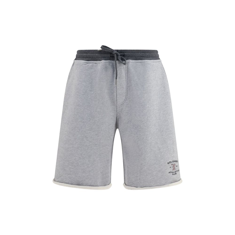 Brunello Cucinelli Gray Cotton Bermuda Men's Shorts