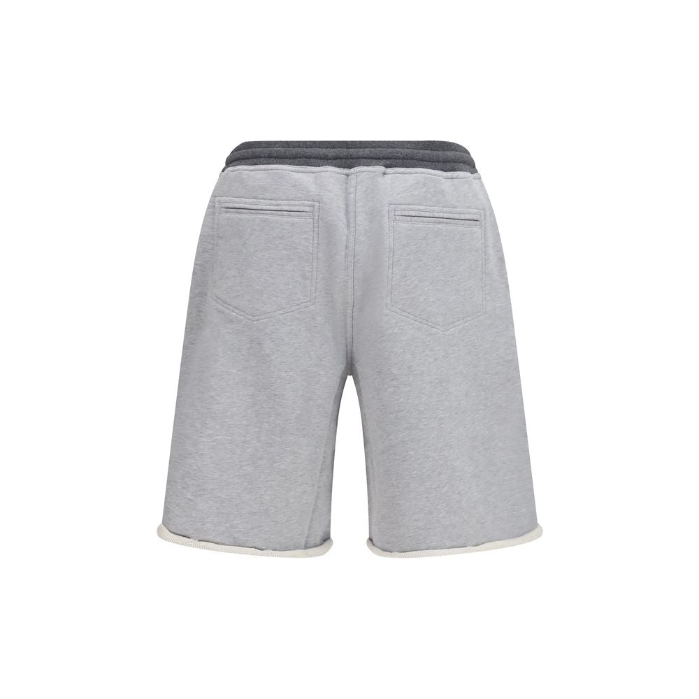 Brunello Cucinelli Gray Cotton Bermuda Men's Shorts
