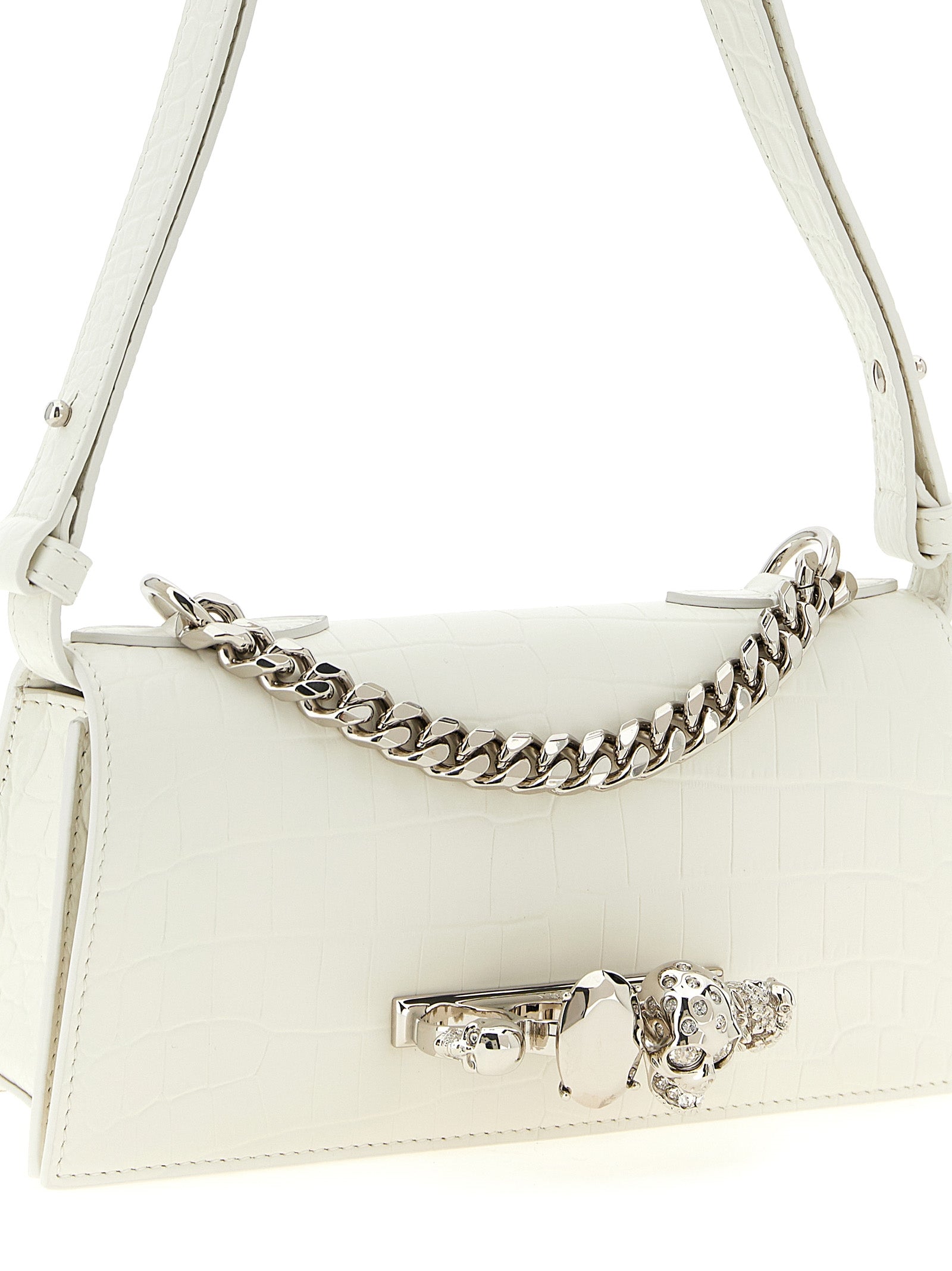 Alexander McQueen White Calfskin Shoulder Women's Bag