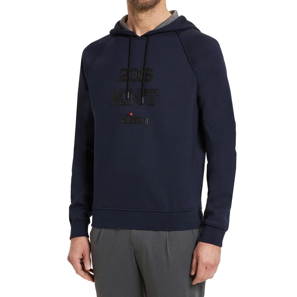 KNT KITON Blue Elastane Men's Sweatshirt