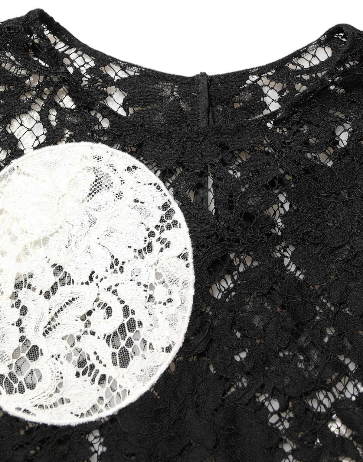 Dolce & Gabbana Black White Floral Lace Short Sleeve Blouse Women's Top