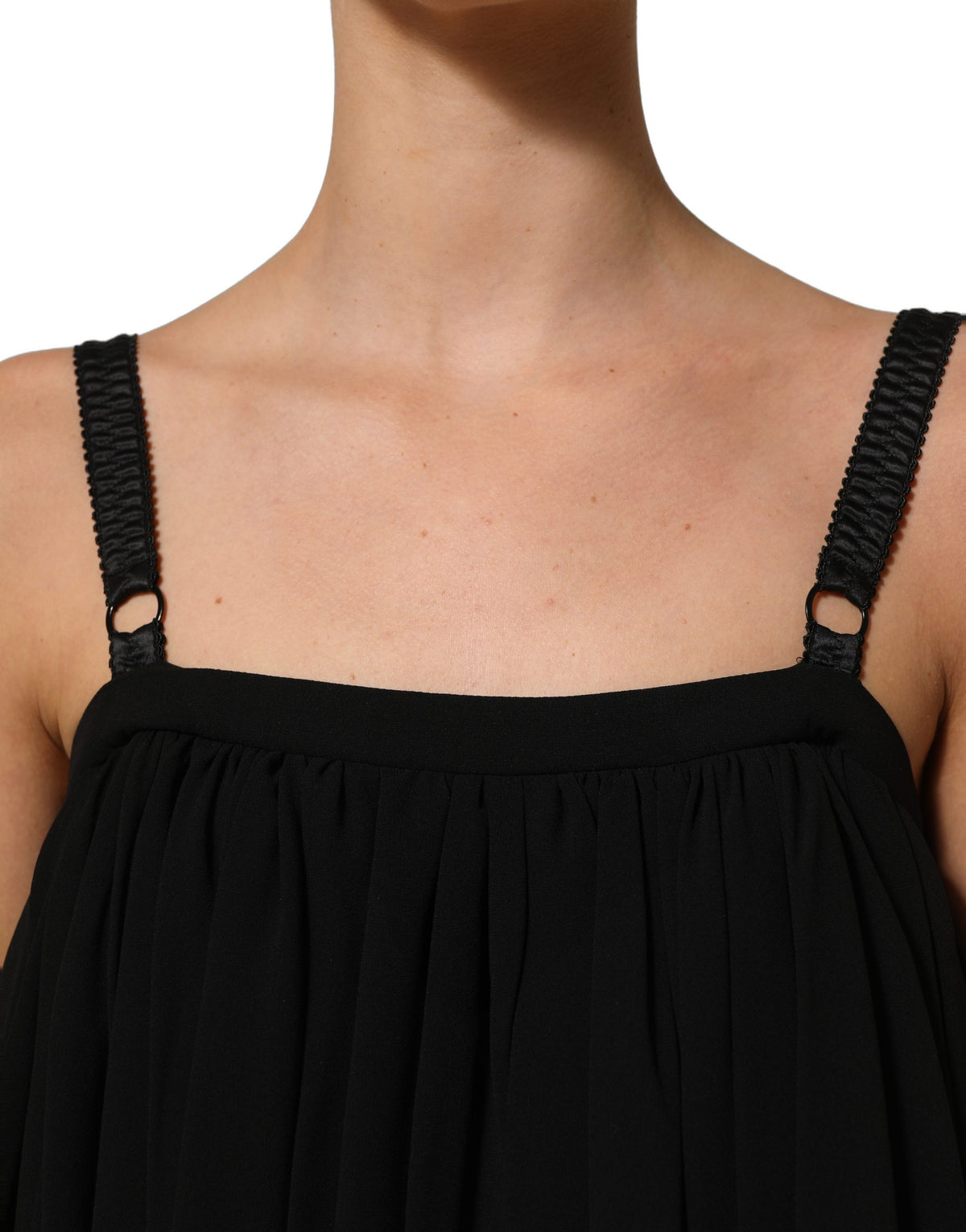 Dolce & Gabbana Black Sleeveless Floral Lace Tank Blouse Women's Top