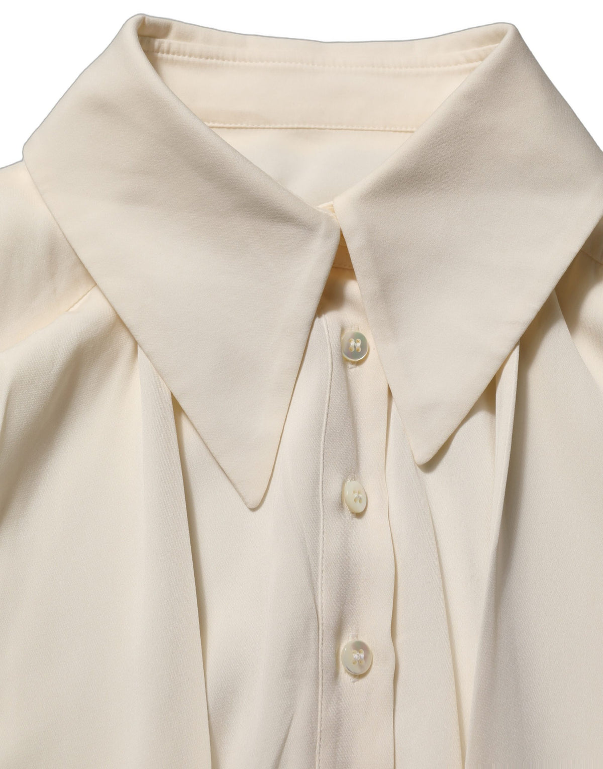 Dolce & Gabbana Off White Ascot Collar Long Sleeves Blouse Women's Top